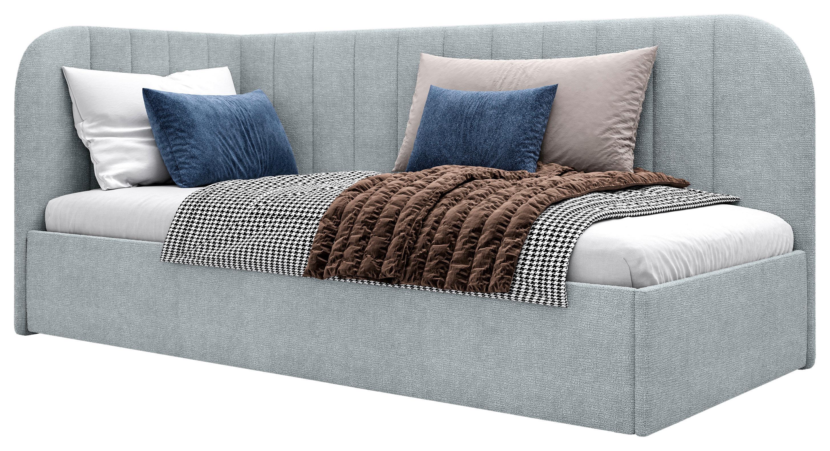 Polsterbett Millow Links Minttürkis Lf: 90x200 Cm - Schwarz/Minttürkis, MODERN, Holz/Holzwerkstoff (90/200cm) - MID.YOU