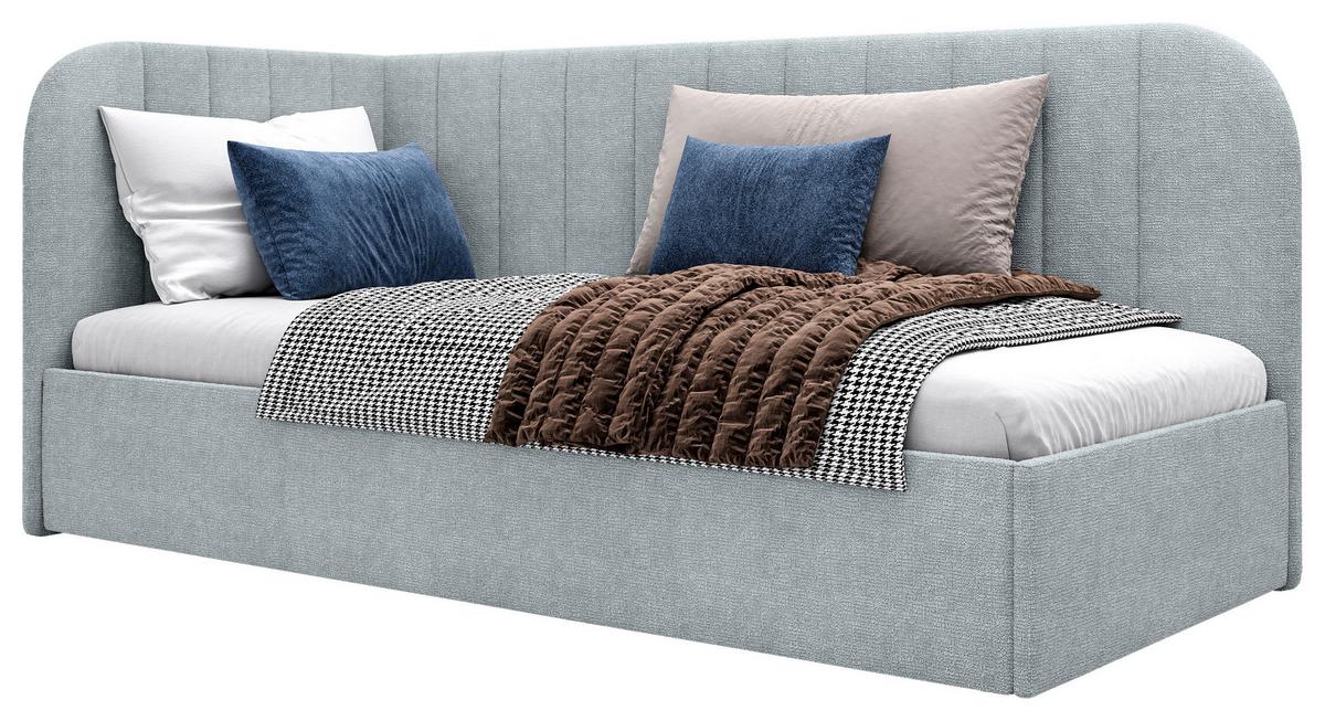 Polsterbett Millow Links Minttürkis Lf: 90x200 Cm - Schwarz/Minttürkis, MODERN, Holz/Holzwerkstoff (90/200cm) - MID.YOU