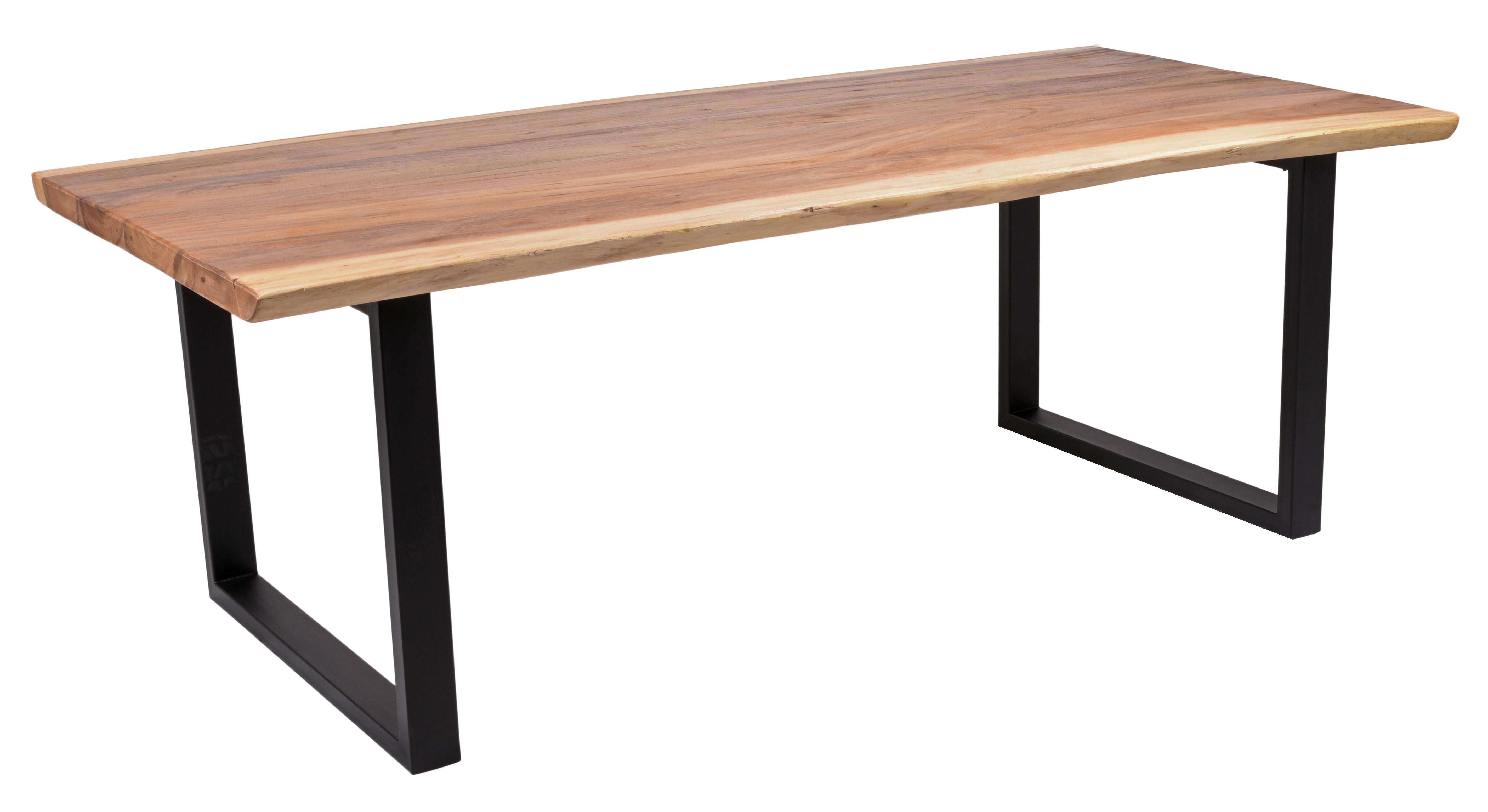 Gartentisch Tawan - Schwarz/Braun, Basics, Holz/Metall (220/100/75cm) - Gardenson