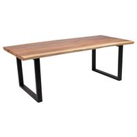 Gartentisch Tawan - Schwarz/Braun, Basics, Holz/Metall (220/100/75cm) - Gardenson