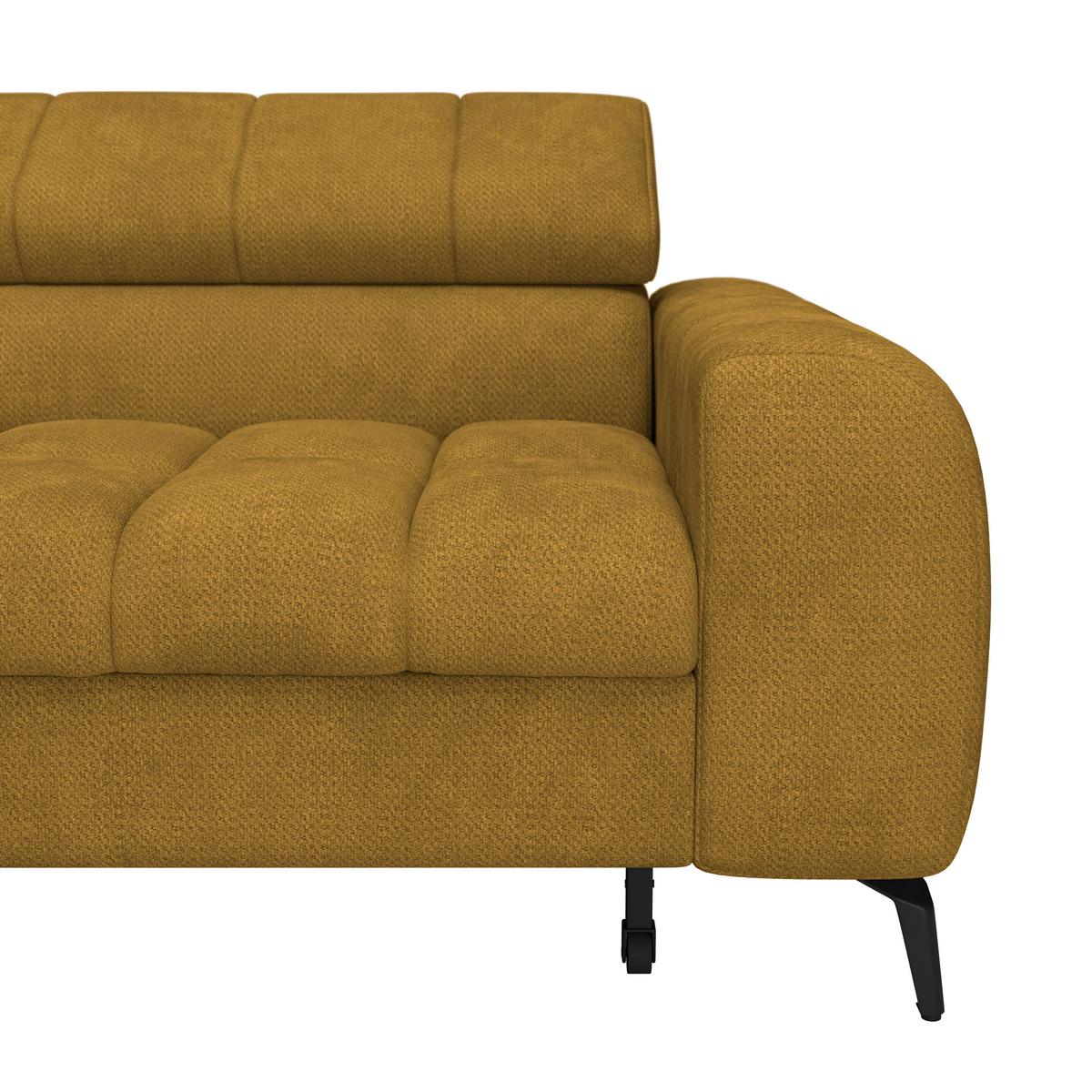 Ecksofa Volf Links New Terracotta, S: 203x261 Cm - Terracotta/Schwarz, Trend, Kunststoff/Textil (203/261cm)