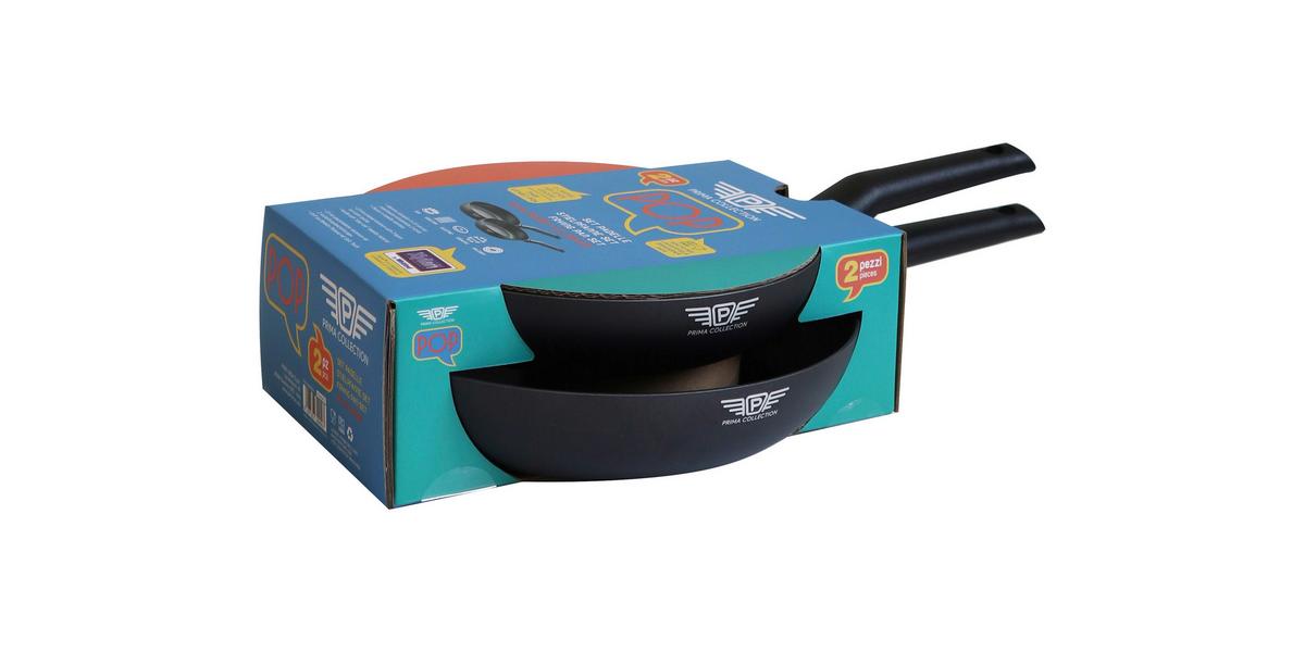Pfannenset Pop 2-teilig Schwarz D: 24/28 Cm - Schwarz, Basics, Kunststoff/Metall (24/28cm) - Pintinox