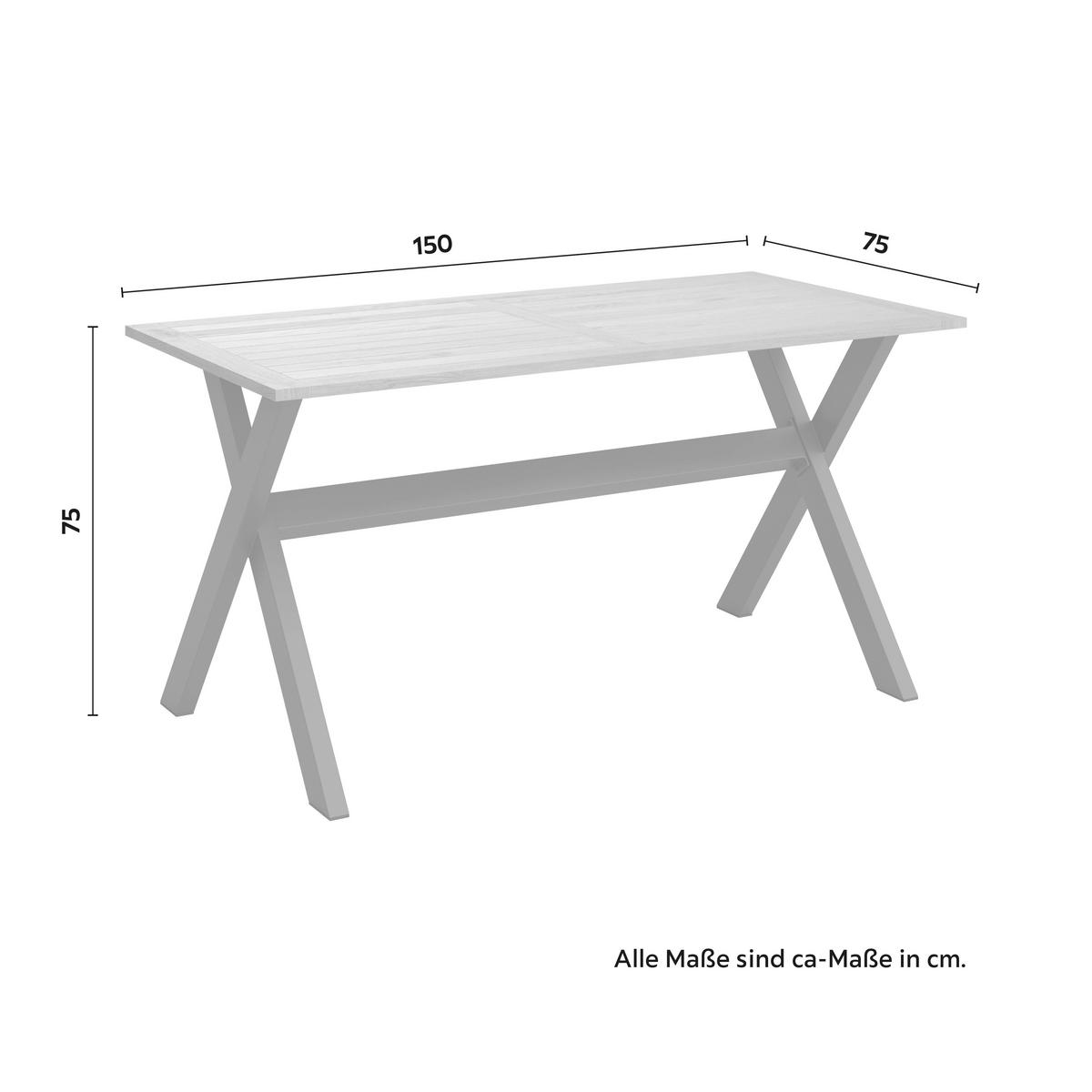 Terasová záhradní souprava MELINA - světle šedá/tmavě šedá, Moderní, kov/dřevo (272/79/84cm) - Bessagi Garden