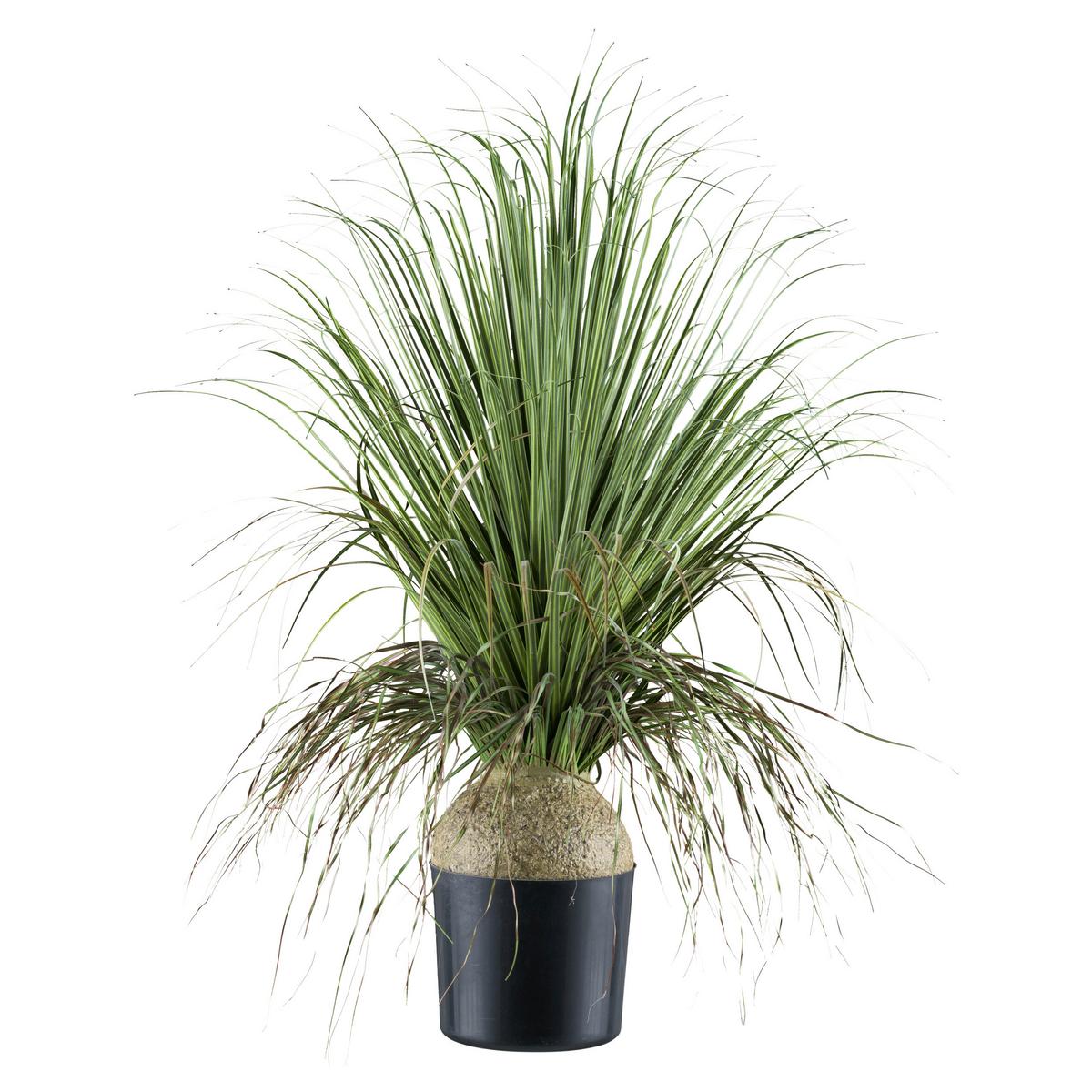 Kunstpflanze Grünpflanzen Grün/Grau/Schwarz, 68 cm - Schwarz/Grau, Design, Kunststoff (68cm) - P & B