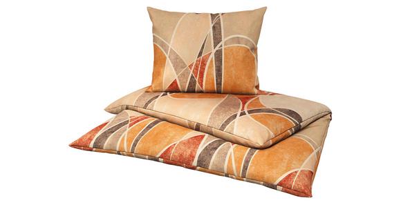 Satin Bettwäsche 140x200 cm Nora Beige/Terracotta Streifen - Beige/Terracotta, ROMANTIK / LANDHAUS, Textil (140/200cm) - James Wood