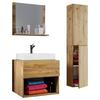 Badmöbel-set 4-tlg. Lendas B: 60 Cm Honig-Eiche Dekor - Honigeiche/Weiß, MODERN, Keramik/Holzwerkstoff (93/64,2/51,4cm) - MID.YOU