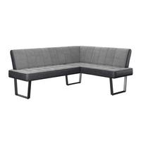 Eckbank Pag - Hellgrau/Schwarz, KONVENTIONELL, Textil/Metall (200/160cm) - MID.YOU