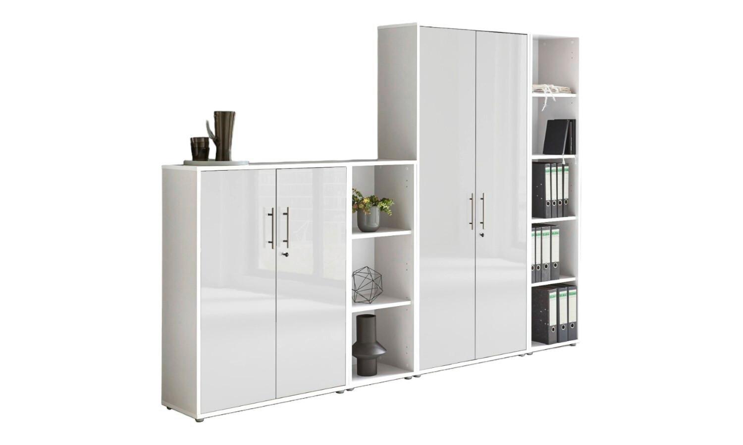 Aktenschrank Office Edition Weiß/Weiß Hochglanz
