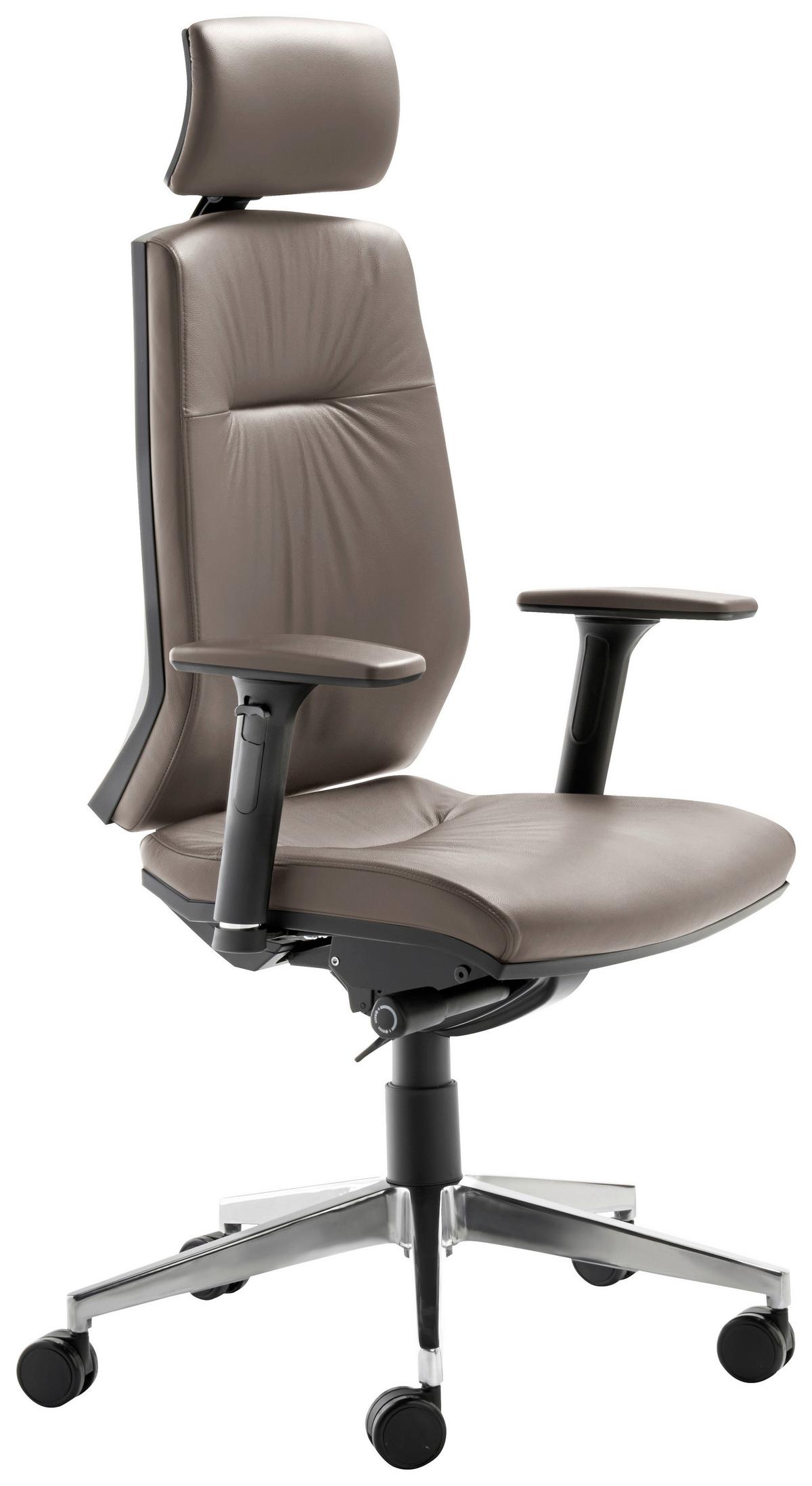 Chefsessel My Contract Line Lederlook Chromfarben Bis 120 Kg - Chromfarben/Schwarz, MODERN, Leder/Kunststoff (66/123/63cm) - MID.YOU