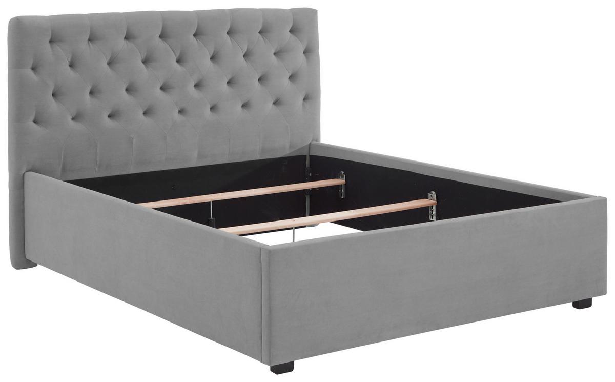 Polsterbett Miami 180x200cm Hellgrau - Hellgrau/Schwarz, Basics, Textil (196/120/212cm) - MID.YOU