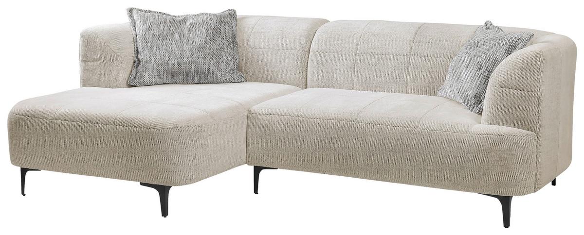 Ecksofa Lou Creme/Schwarz, 158 cm - Creme/Schwarz, Design, Textil (158/247cm) - MID.YOU