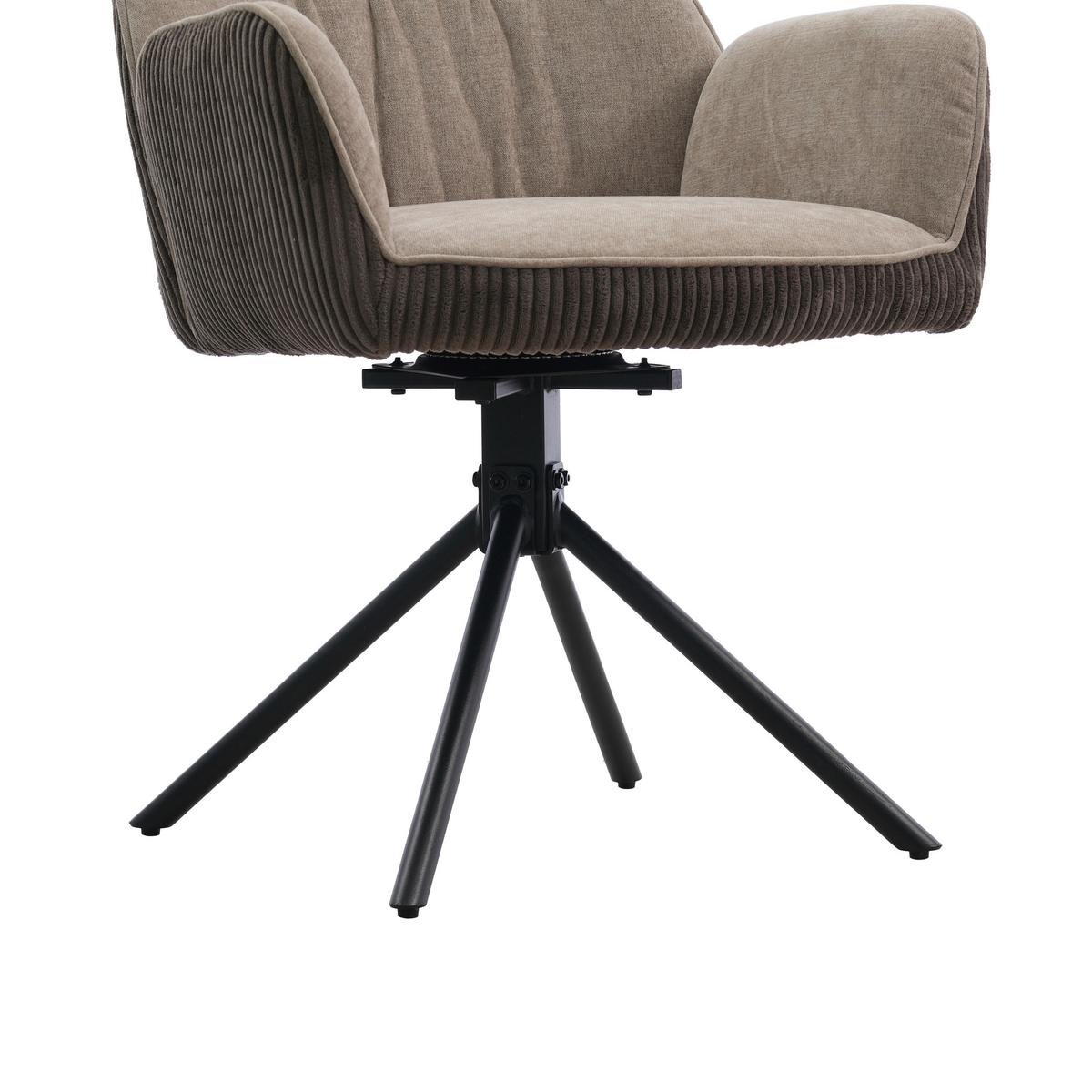 Armlehnstuhl Oulo Beige/Dunkelbraun B: 60 cm - Dunkelbraun/Beige, MODERN, Textil/Metall (60/89/65cm) - Livetastic