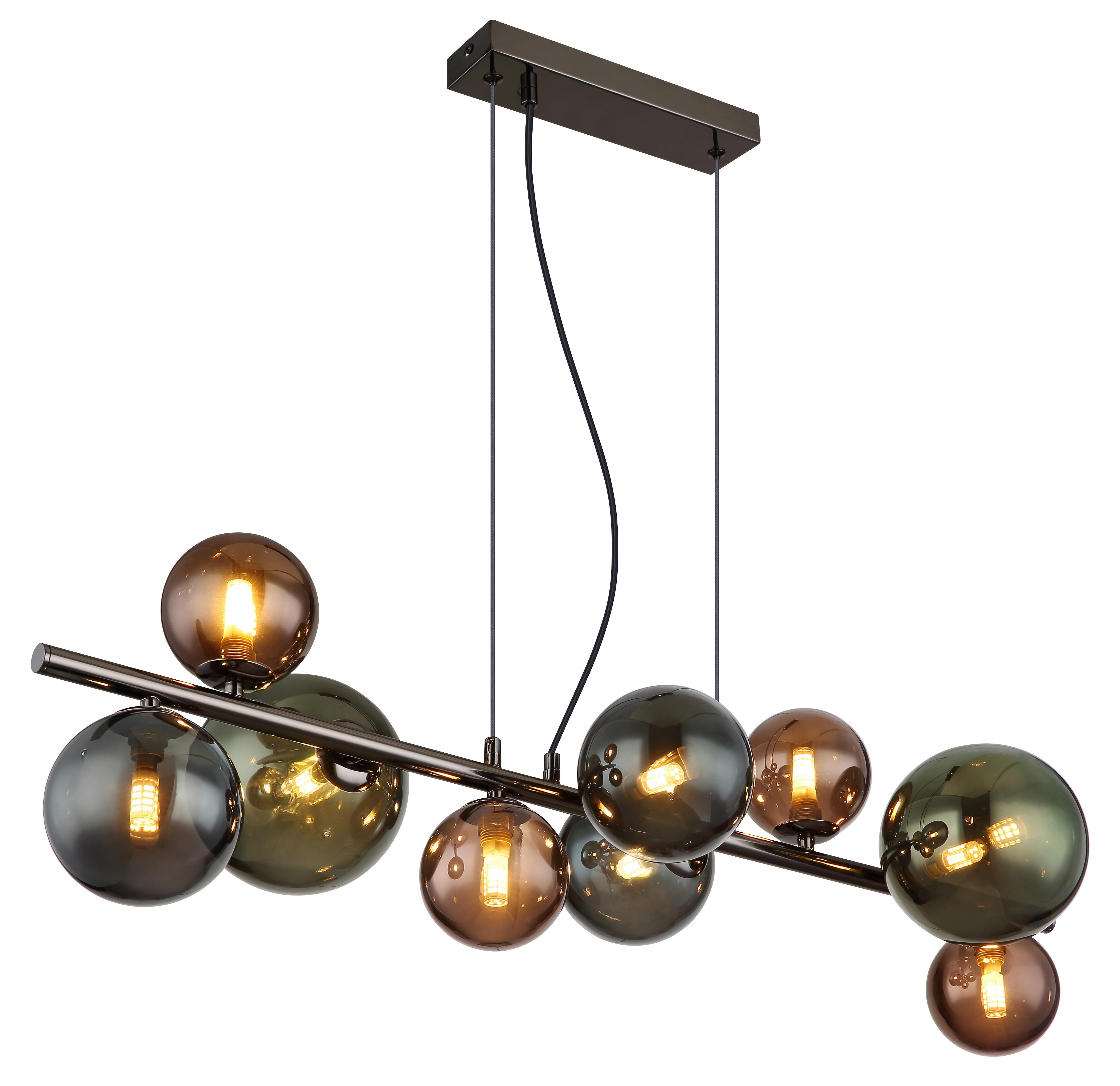 LED-Hängeleuchte 56142-9h - Petrol/Bronzefarben, Design, Glas/Metall (86/36/120cm) - Globo