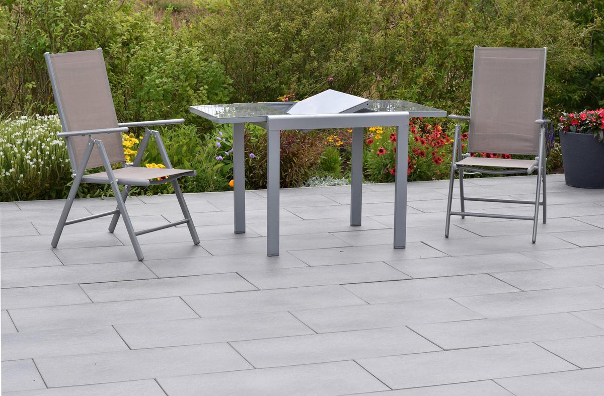 Gartenset Amalfi - Taupe/Silberfarben, MODERN, Kunststoff/Metall - Gardenson
