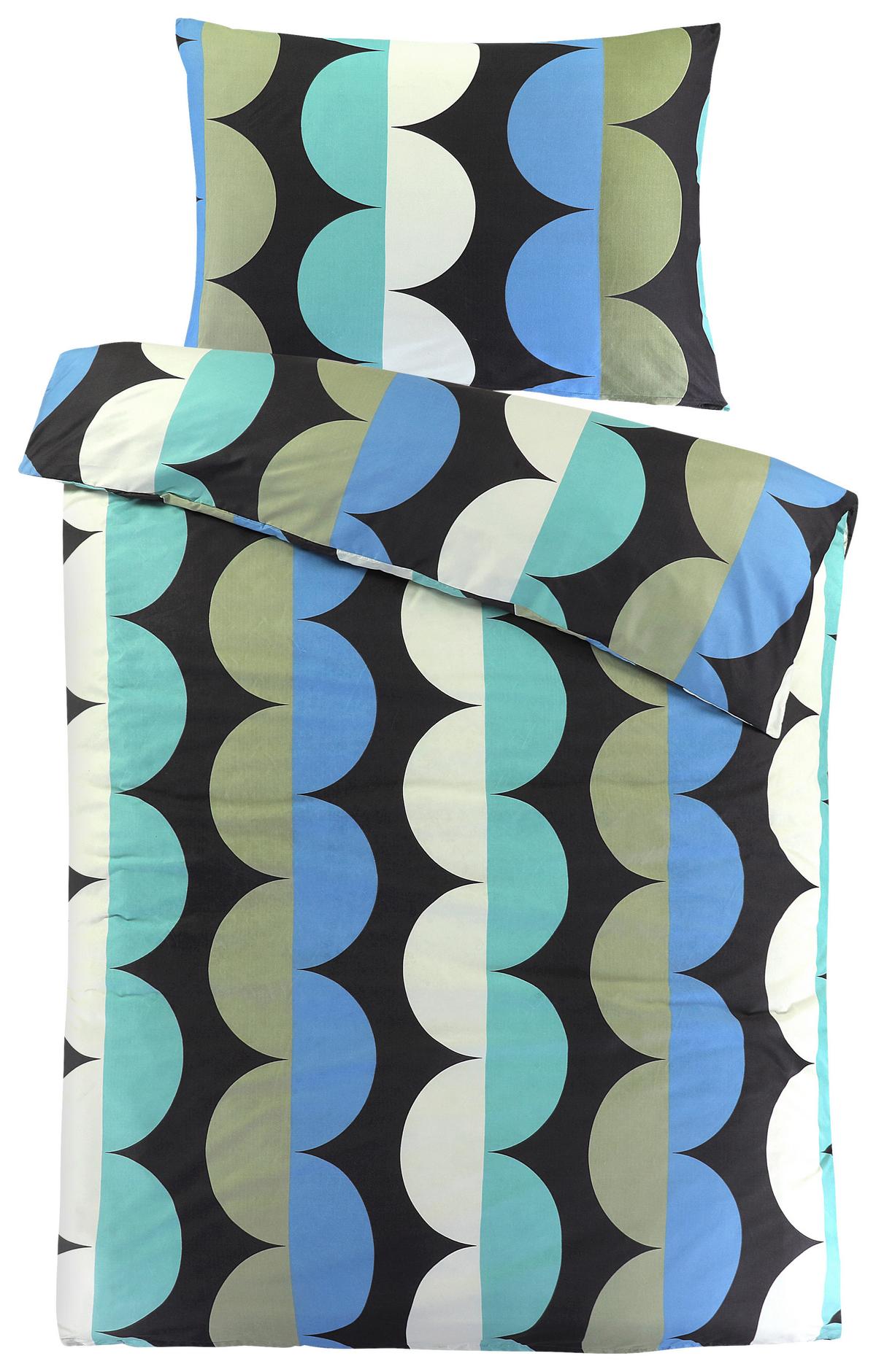Bettwäsche Gloria - Blau/Dunkelgrau, MODERN, Textil (140/200cm) - Luca Bessoni