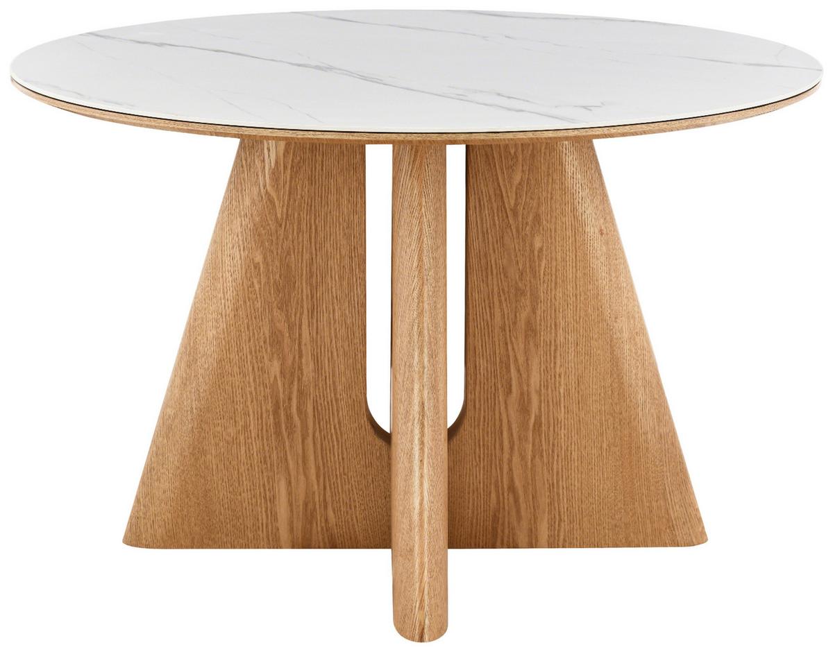 Esstisch Otis Weiß/Eichefarben D: 120 cm - Eichefarben/Weiß, MODERN, Holz/Holzwerkstoff (120/120/75cm) - Livetastic