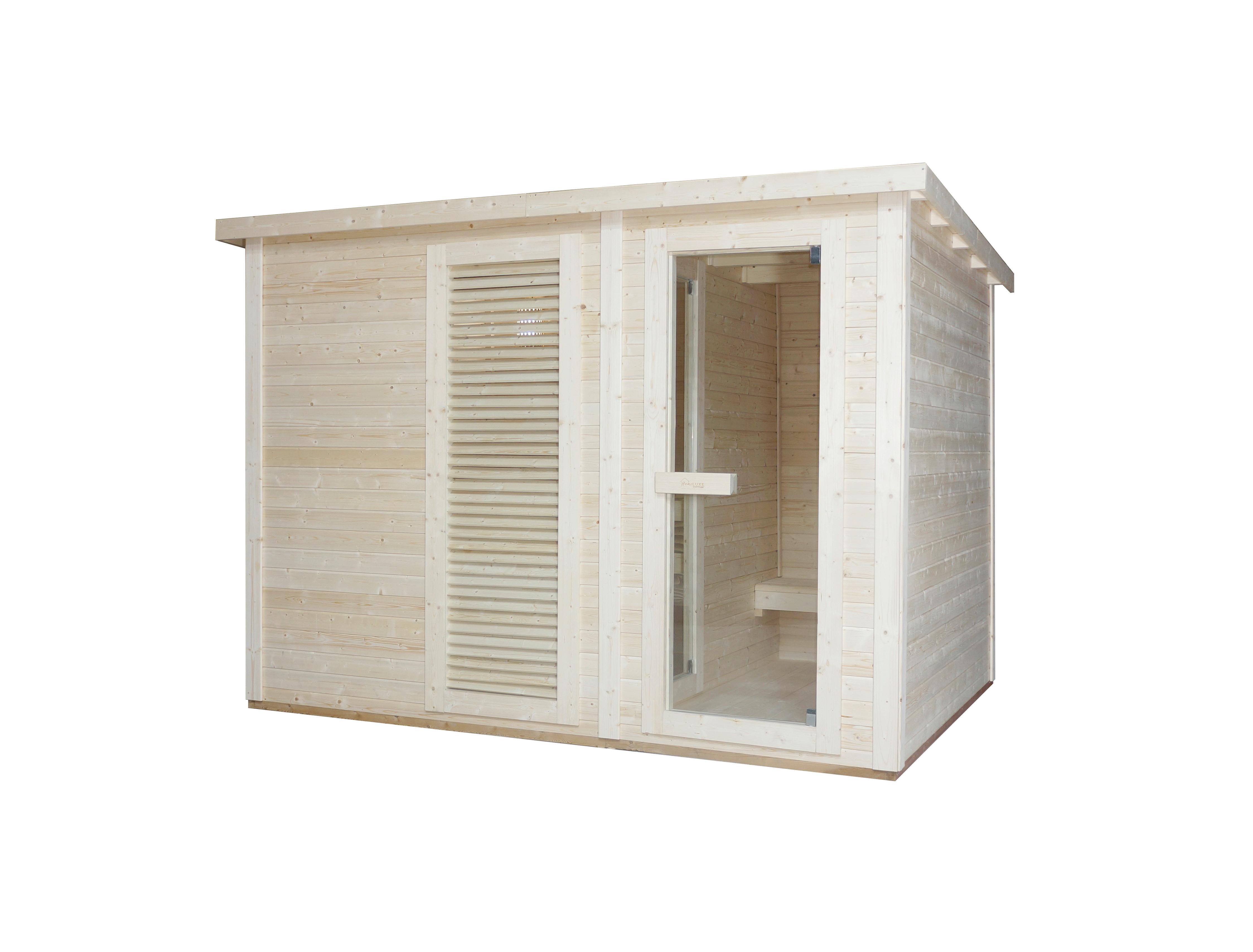 Sauna Vaasa Naturfarben B: 230 cm - Naturfarben, KONVENTIONELL, Holz (310/230/219,5cm) - Sanotechnik