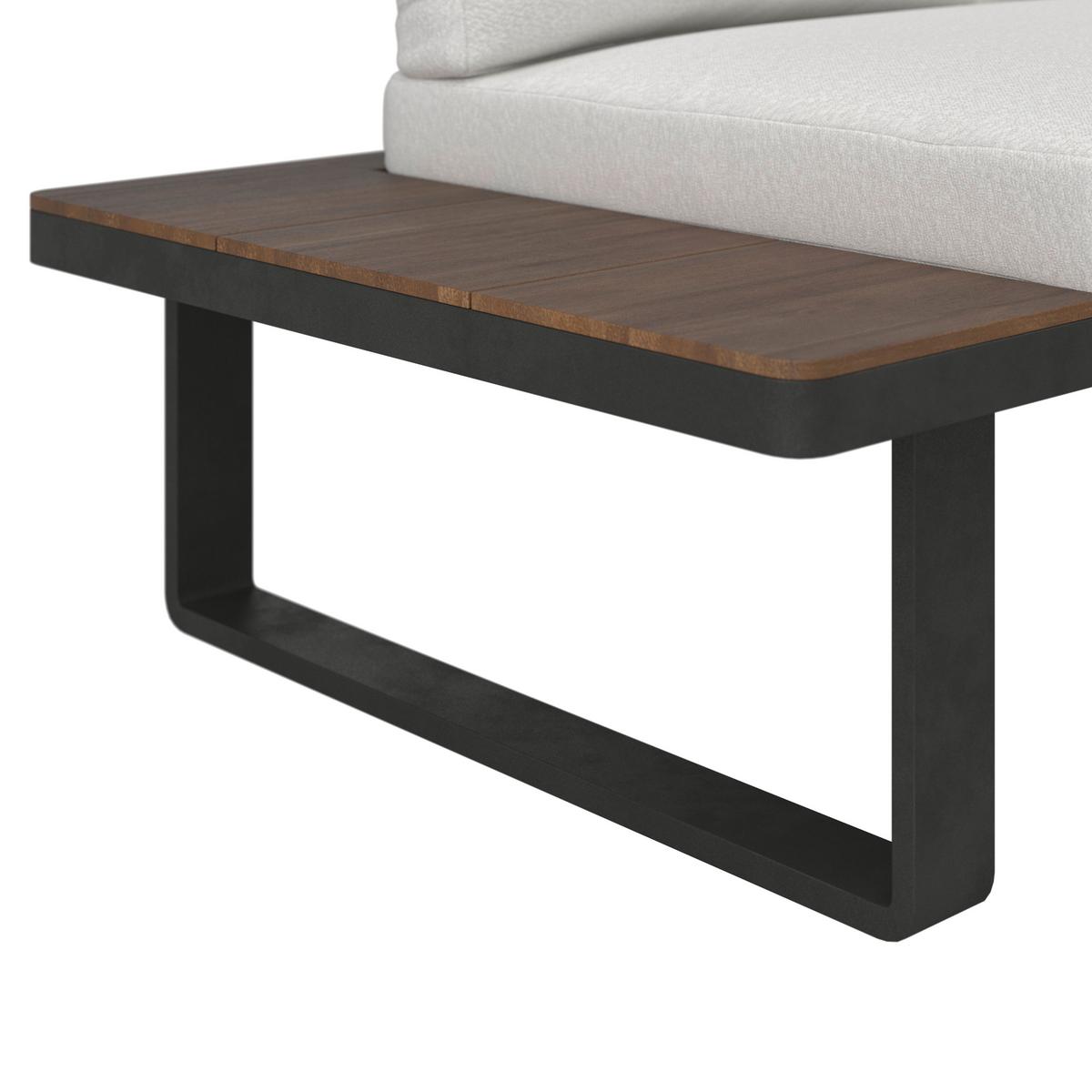 JEDÁLENSKÁ TERASOVÁ SÚPRAVA GIANNA - čierna/krémová, Modern, kov/drevo (221/71/76cm) - Bessagi Garden