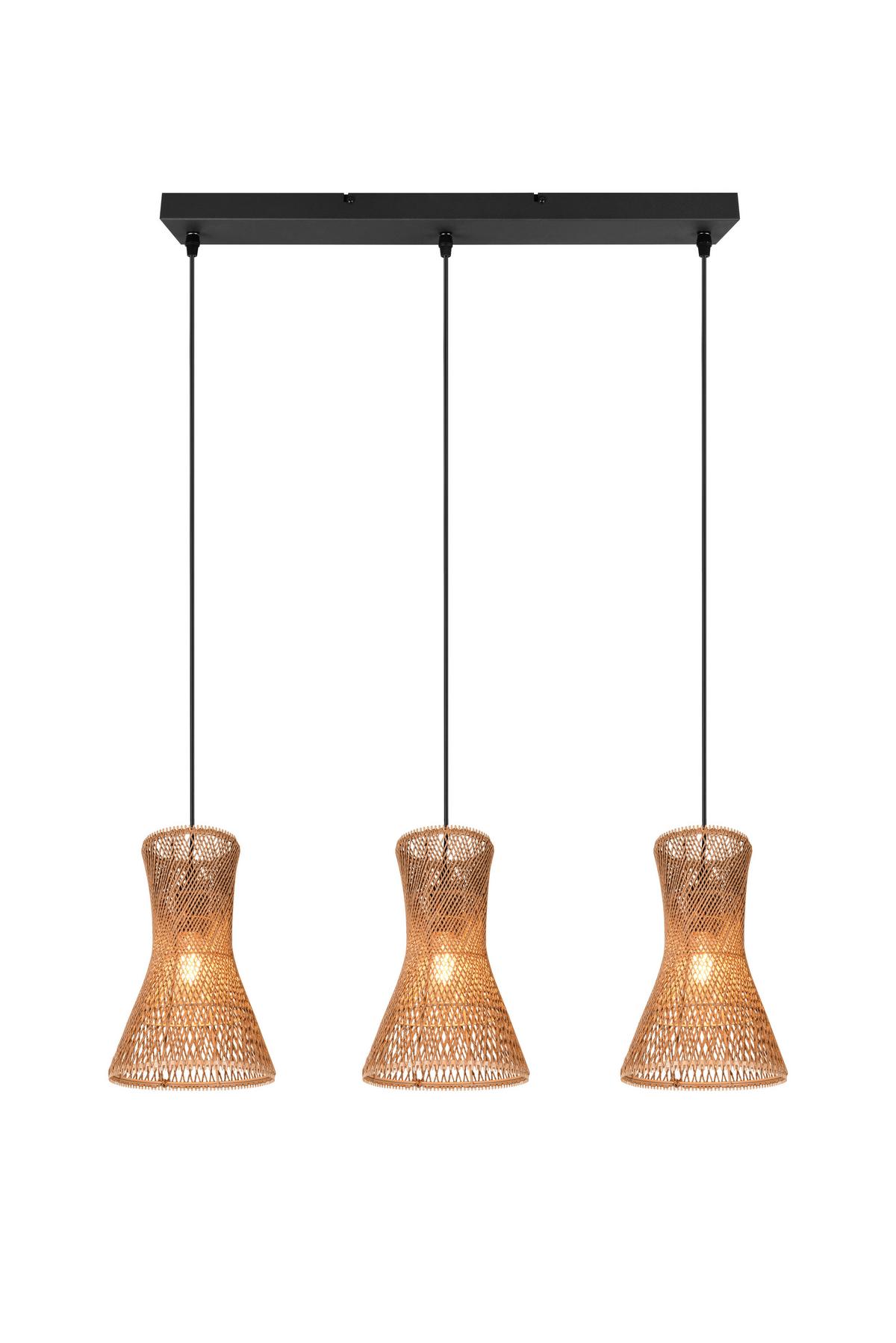 Hängeleuchte Bijou Braun Schwarz L: 75 cm - Schwarz/Braun, LIFESTYLE, Papier (75/20/150cm)