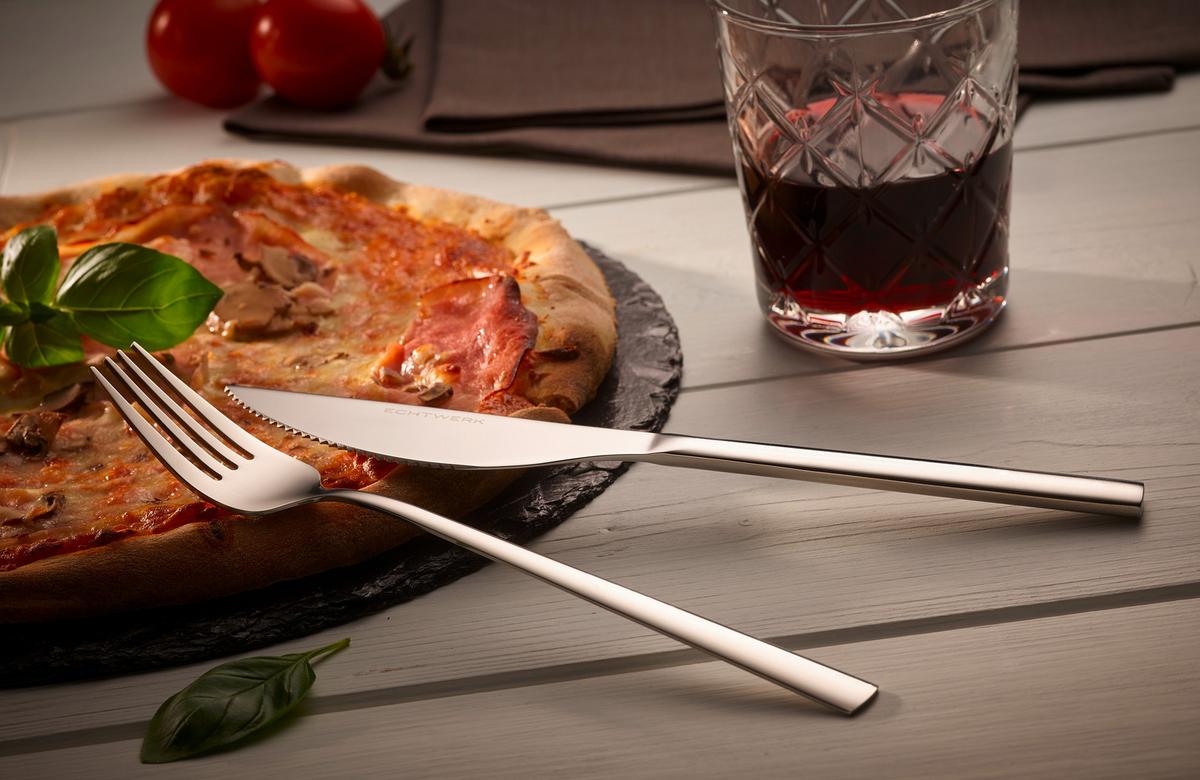 Pizzabesteckset 8-Teilig für 4 Personen - Silberfarben, Basics, Metall (23cm) - Echtwerk