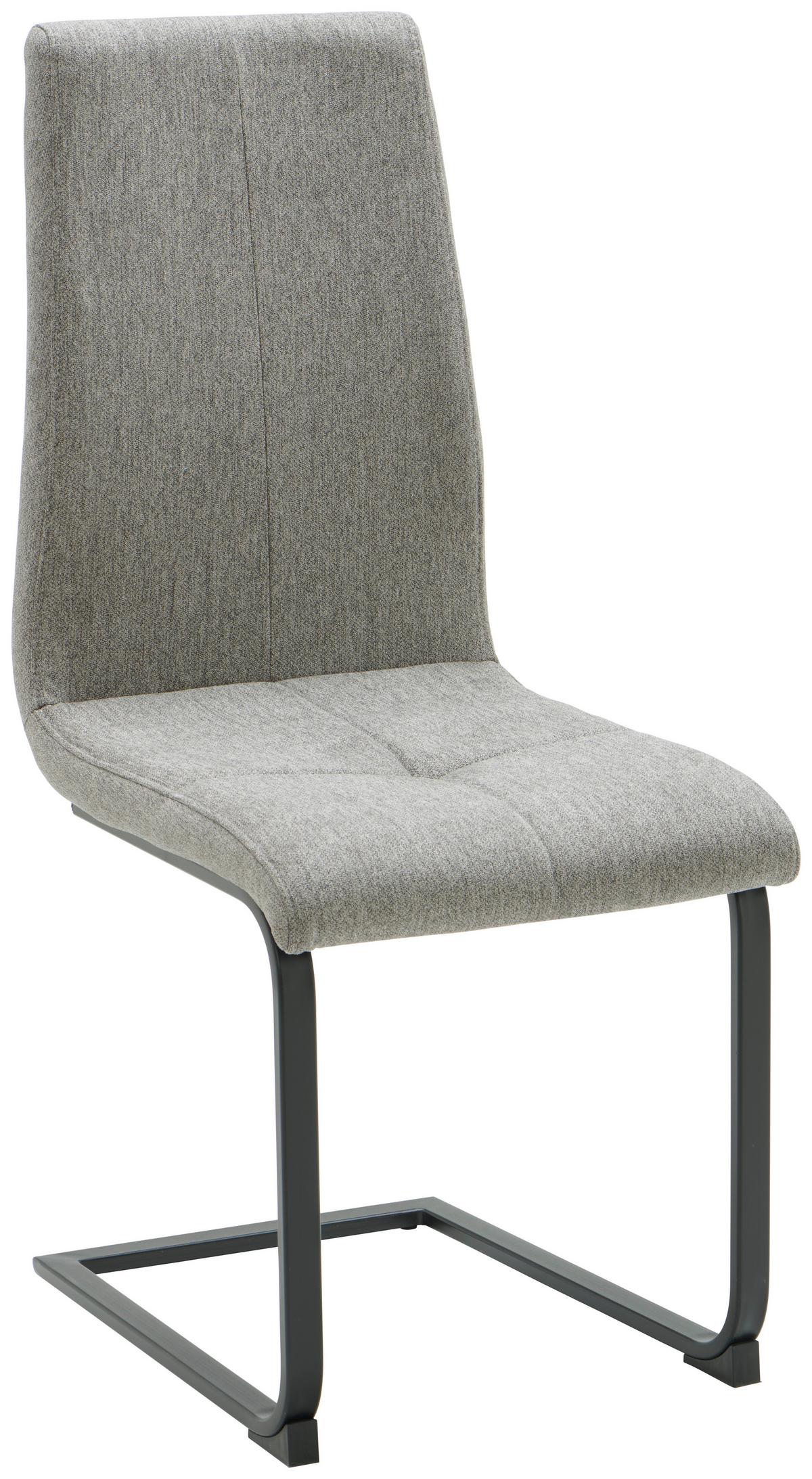 Schwingstuhl Tristan Grau/Schwarz Gepolstert - Schwarz/Grau, MODERN, Holz/Textil (41/102/58cm) - James Wood