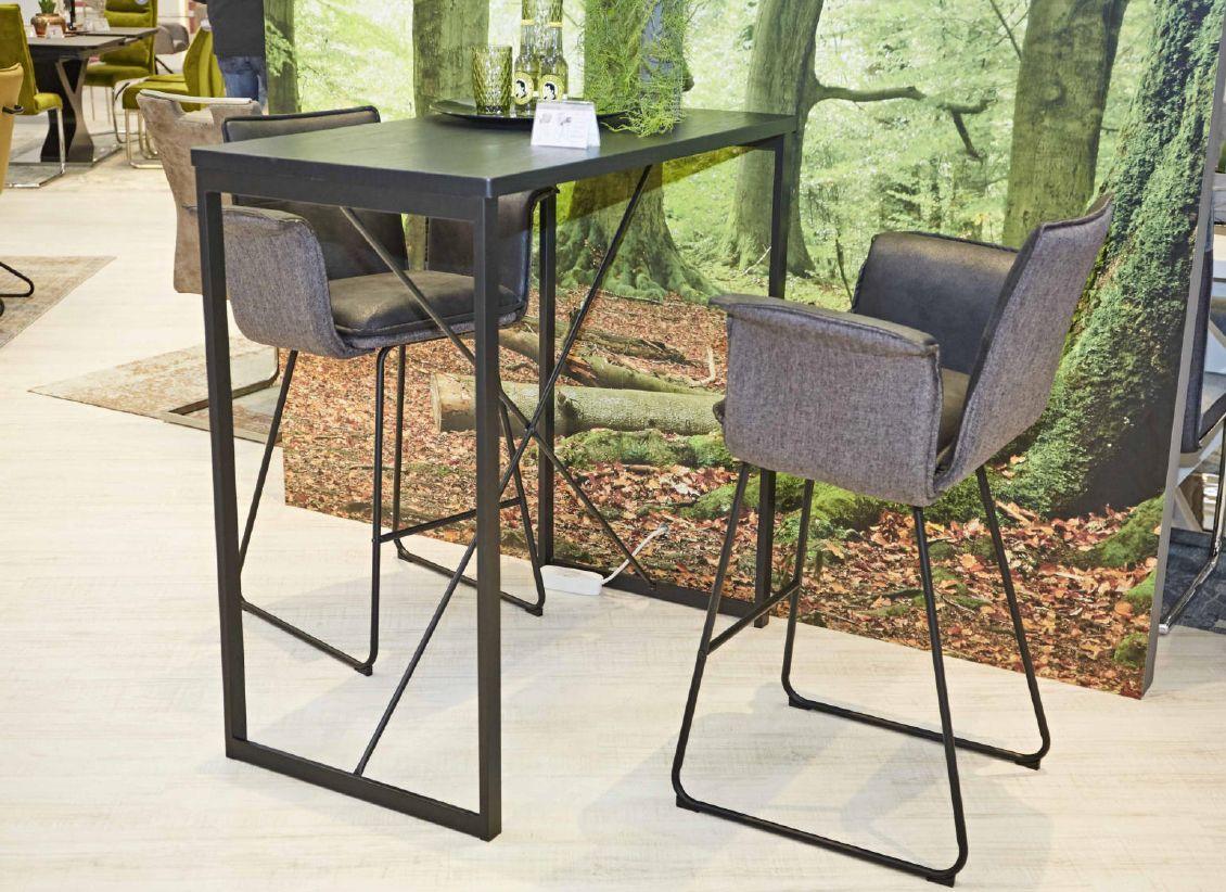 Barový Stůl Perth - černá/barvy jasanu, Moderní, kov/kompozitní dřevo (110/110/60cm)