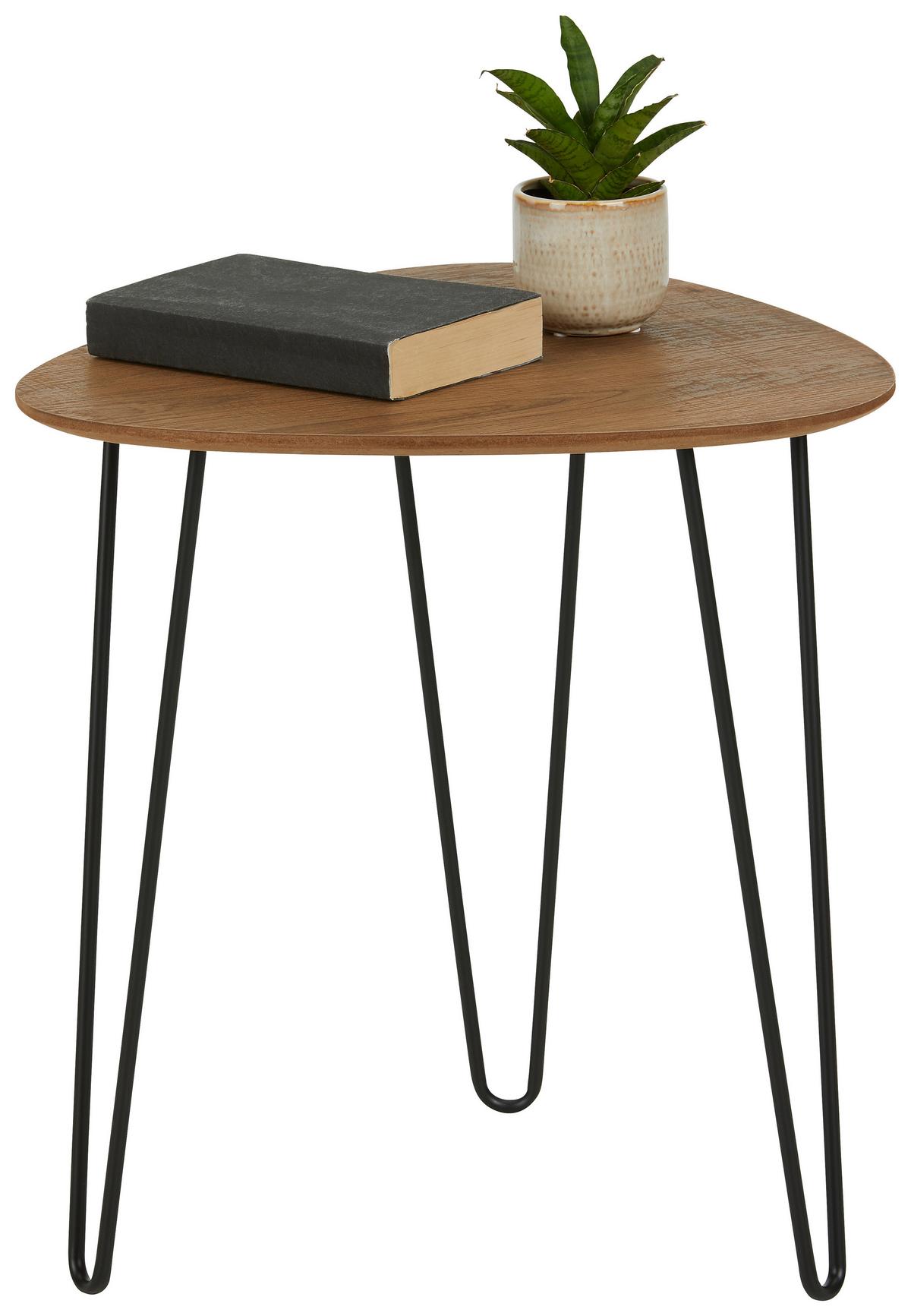 ODKLÁDACÍ STOLEK BOLOGNA 2 - černá/barvy dubu, Moderní, kov/kompozitní dřevo (40/40/43cm) - Mömax