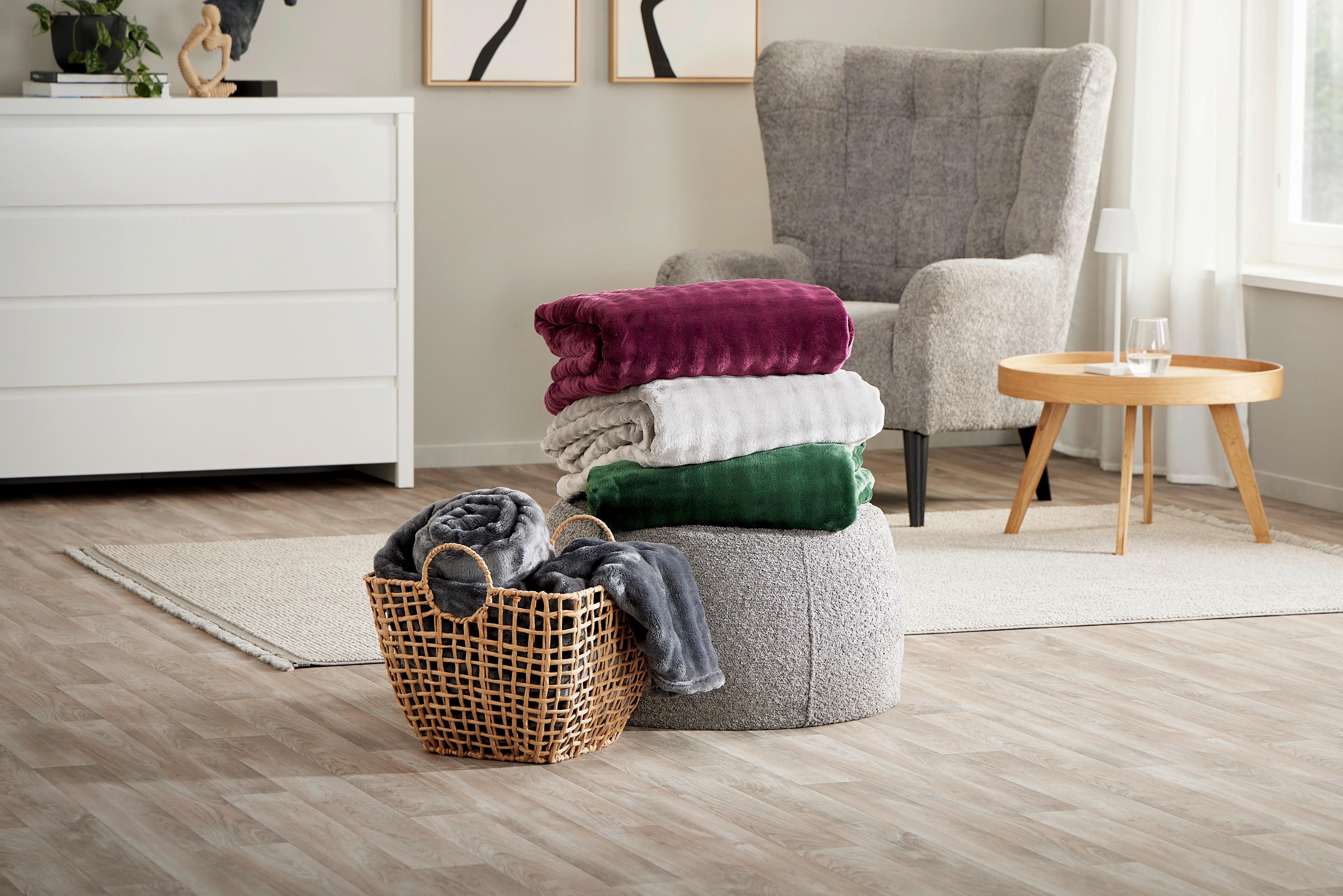 Kuscheldecke Antonia - Anthrazit, MODERN, Textil (150/200cm) - Luca Bessoni