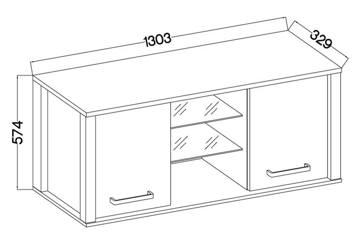 Závěsná skříňka SAN SAN - bílá/barvy stříbra, Moderní, kov/kompozitní dřevo (130,3/57,5/33cm) - Mömax