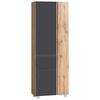 Hochschrank Varese B: 65 cm Grau/Wotan Eiche - Eiche Wotan/Grau, MODERN, Holzwerkstoff (65/180/35cm) - Held