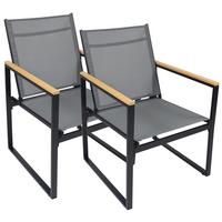 Gartenstuhl-Set Volasi 2er Anthrazit B: 54 cm - Honigeiche/Anthrazit, MODERN, Holzwerkstoff/Kunststoff (54/83/65cm) - MID.YOU