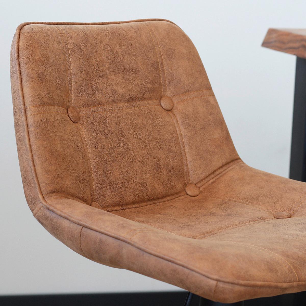 Barhocker-Set Ezra - Cognac/Schwarz, LIFESTYLE, Textil/Metall (49/87/43cm) - MID.YOU
