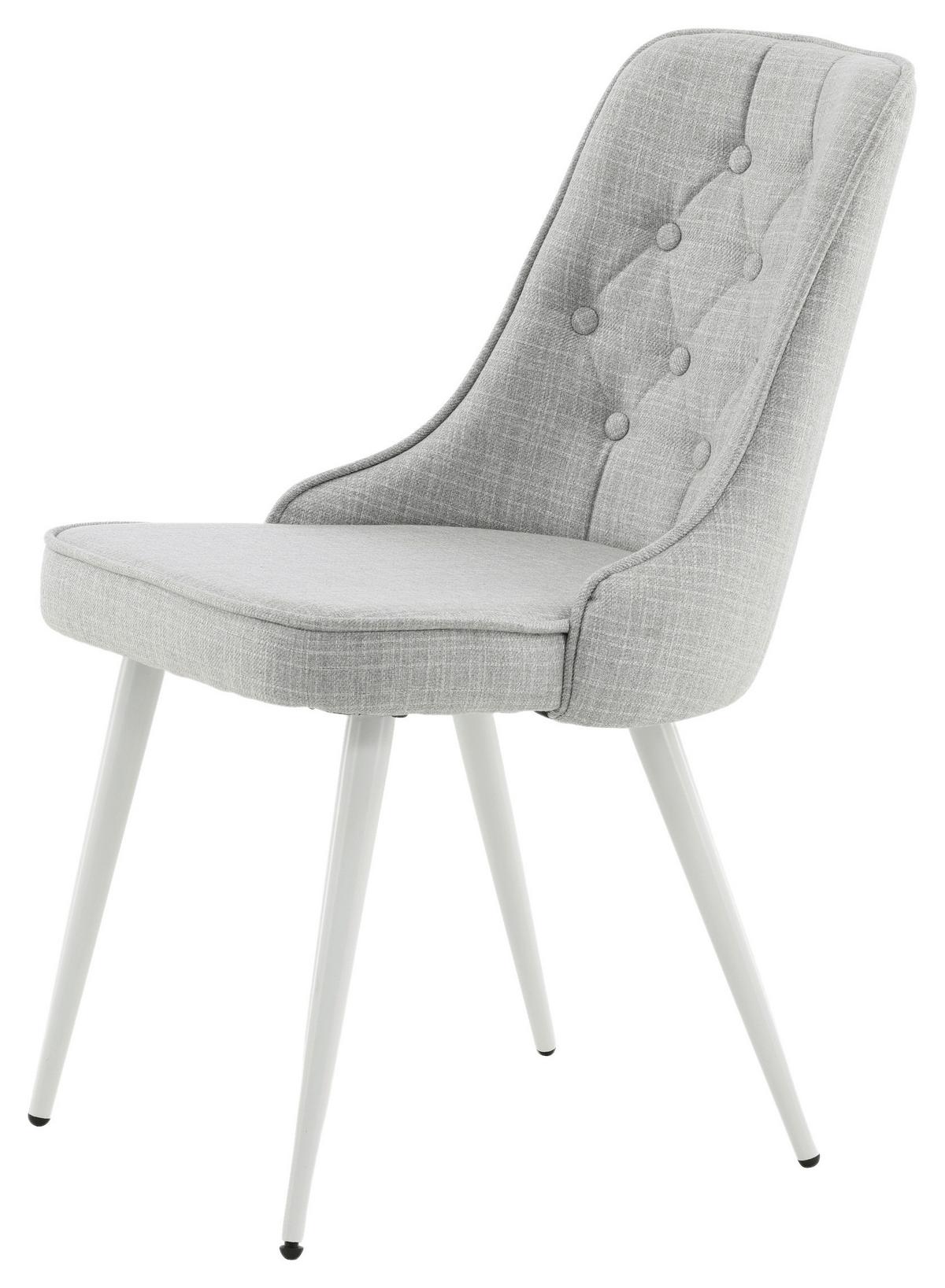 Stuhl-Set Velvet Deluxe - Hellgrau/Weiß, Design, Kunststoff/Textil (50/88.5/66cm) - Livetastic