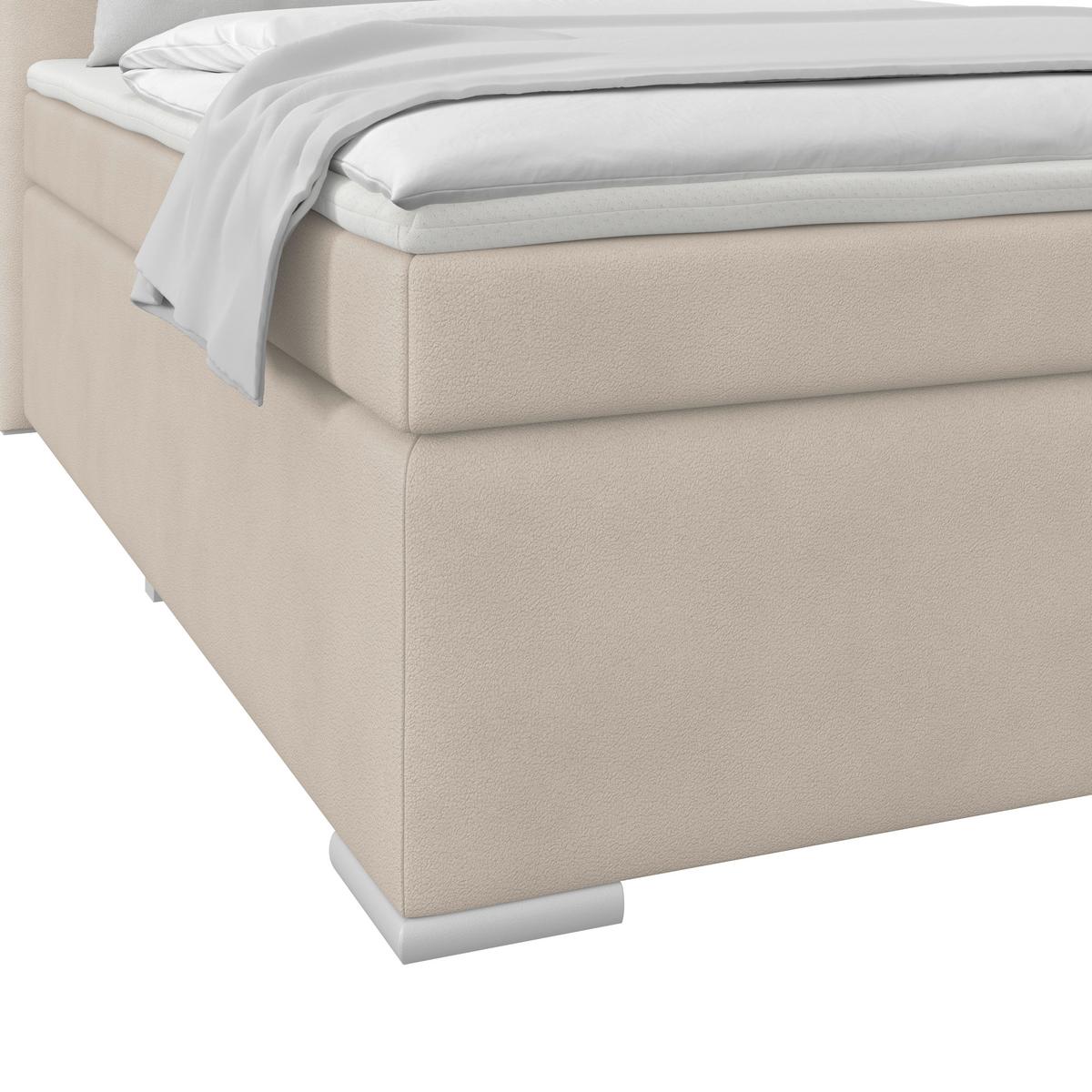 Boxspringbett Mira 1 120x200 - Creme, Basics, Holz/Kunststoff (120/200cm)