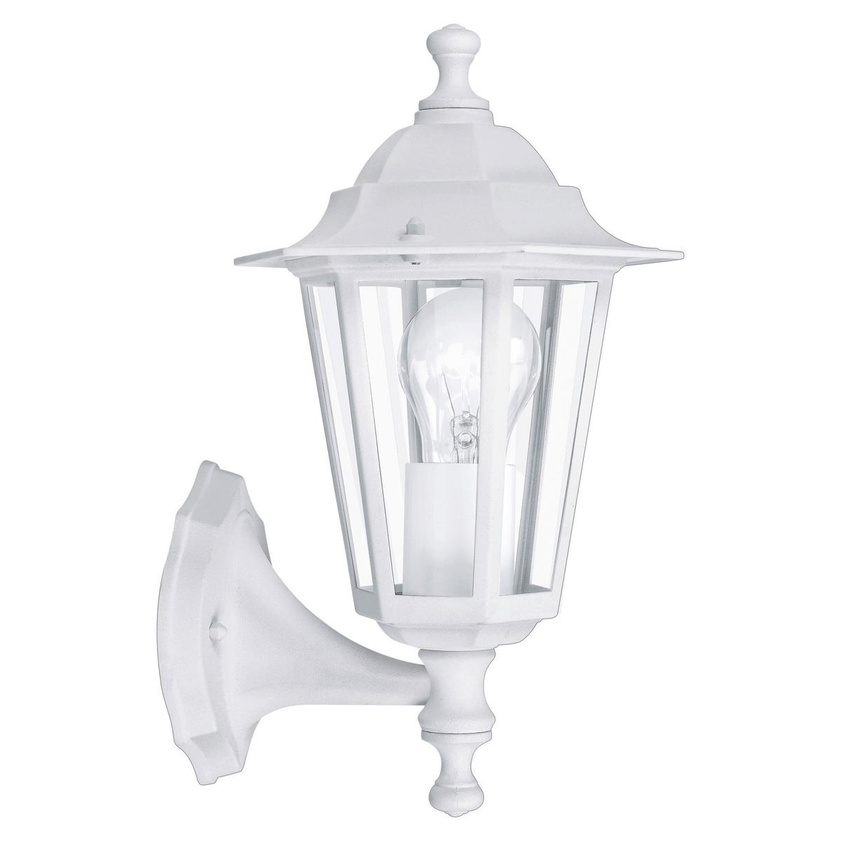 Außenwandleuchte 1x 60 W E27 Ip-Schutzart - Klar/Weiß, Basics, Glas/Metall (16,5cm) - Eglo
