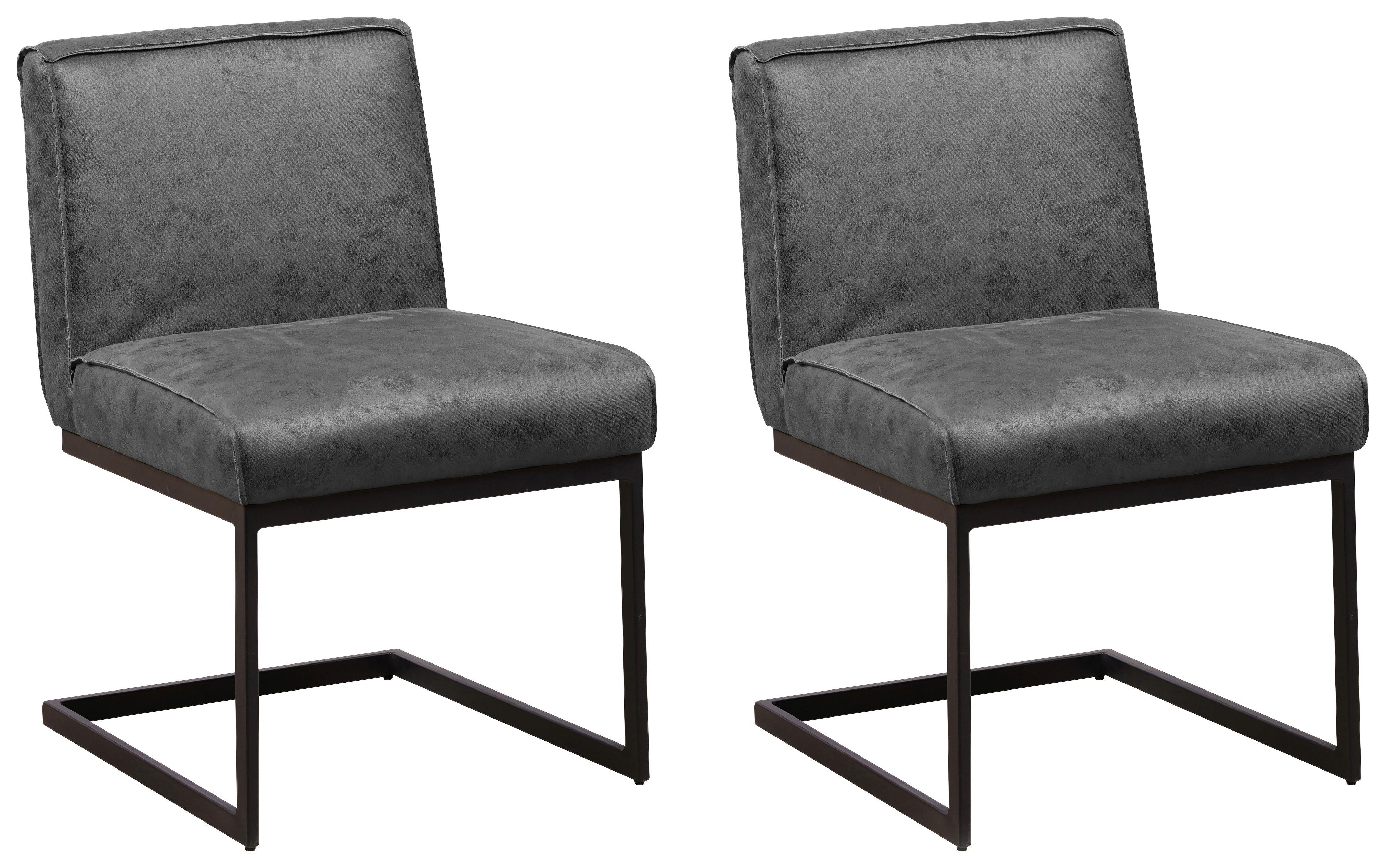 Schwingstuhl-Set Benji Anthrazit - Anthrazit, KONVENTIONELL, Textil/Metall (53/81/61cm) - MID.YOU