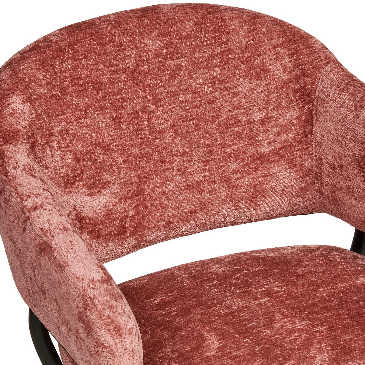 Armlehnstuhl Nova Mikrofaser Braun, B: 60 Cm - Pink/Schwarz, KONVENTIONELL, Holz/Textil (60/80/62cm) - MID.YOU