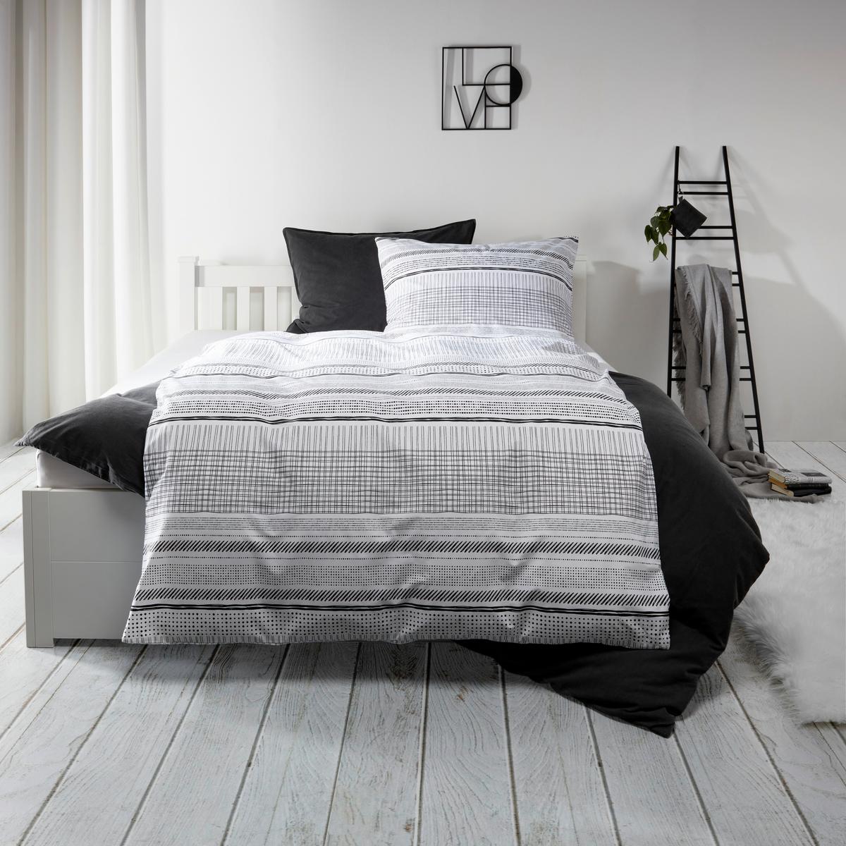 POSTEĽNÁ BIELIZEŇ Stone Washed, 140/200cm - antracitová, Romantik / Landhaus, textil (140/200cm) - Modern Living