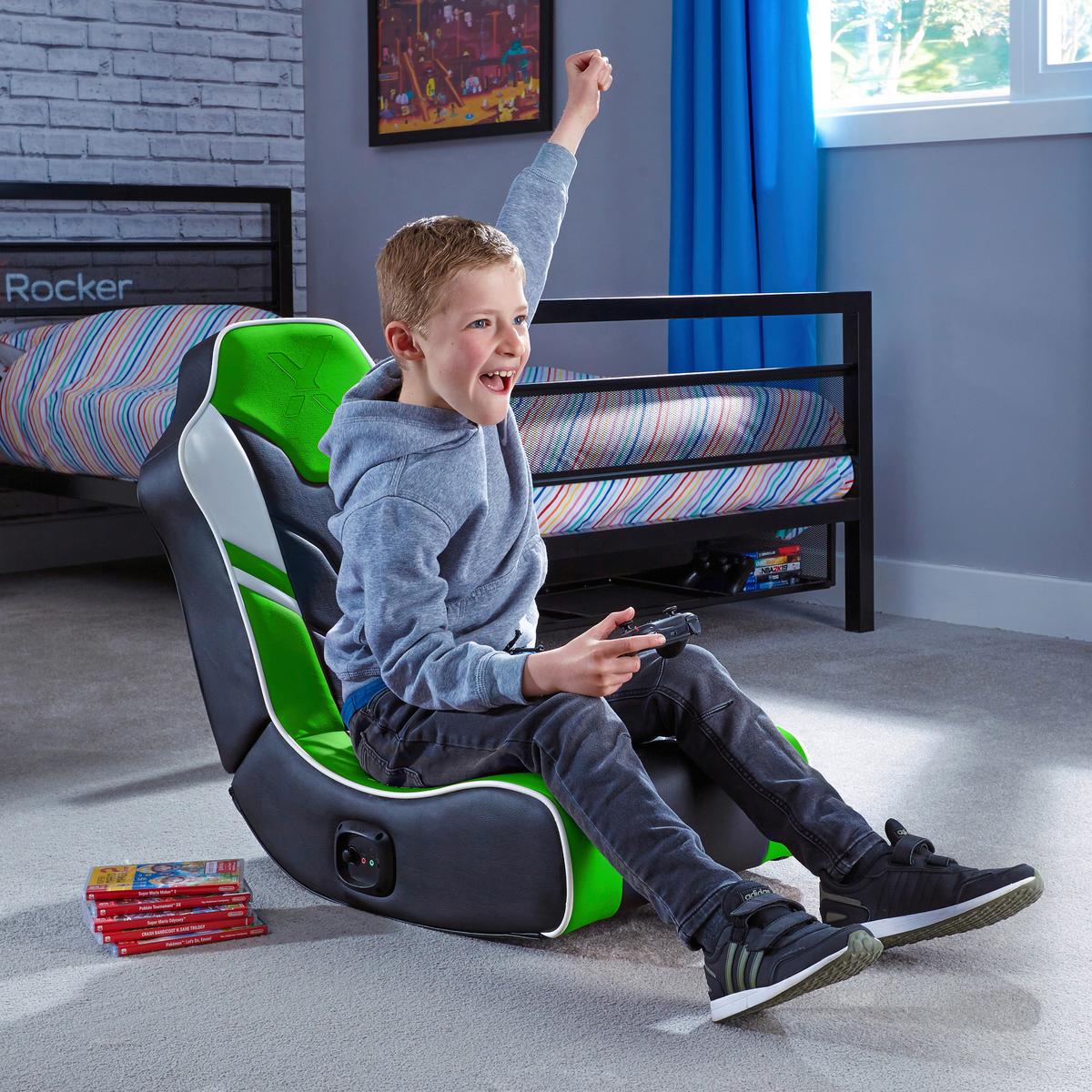 Gamingsessel Shadow 2.0 - Grün, MODERN, Textil (42/64/75cm) - X Rocker