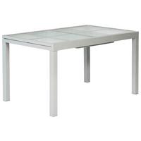 Gartentisch Ausziehbar Metall/glas L 120-180 Cm - Silberfarben, MODERN, Glas/Metall (120-180/90/75cm) - Gardenson