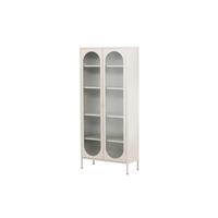 Vitrine Lima Beige B: 80cm - Beige, MODERN, Glas/Metall (80/180/35cm) - Livetastic
