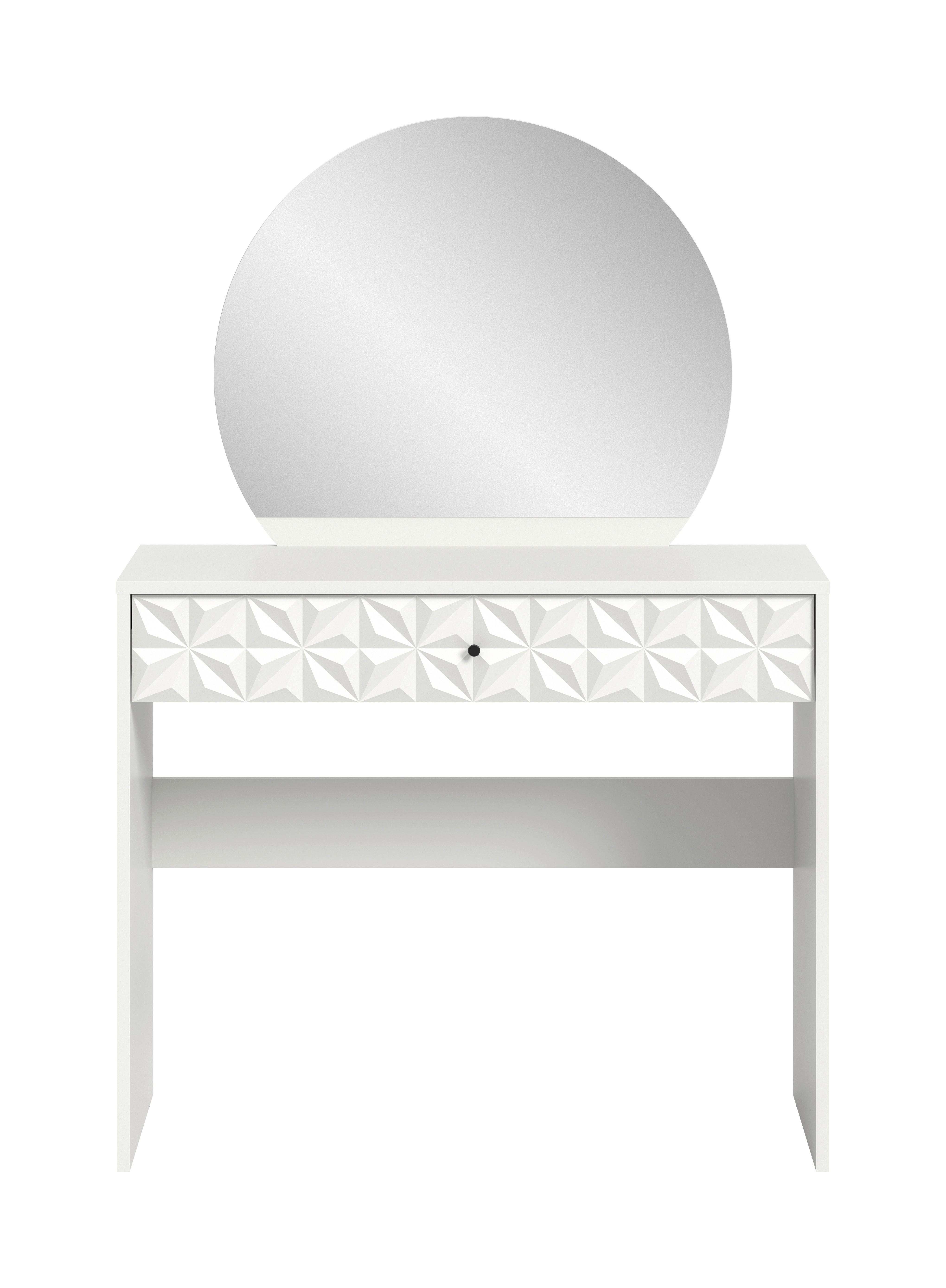 SCHMINKTISCH Prisma Weiß B: 90cm - Weiß, Design, Holzwerkstoff (90/133/39cm) - Livetastic