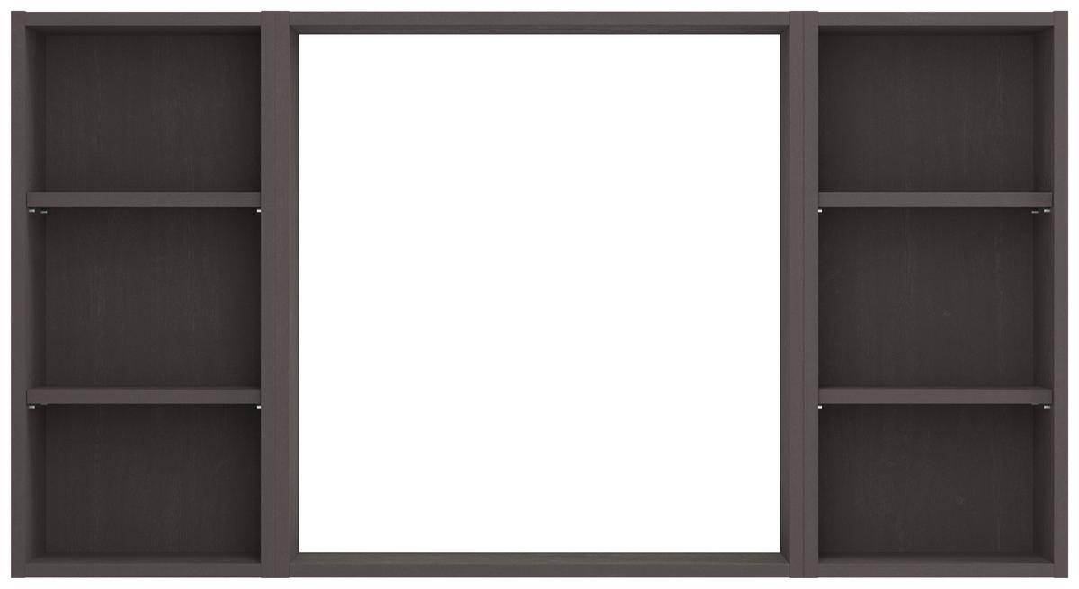Wandspiegel Arosa Rechteckig 120x64 Cm Holzrahmen Schwarz - Grau, MODERN, Glas/Holzwerkstoff (120/64/18cm) - Held