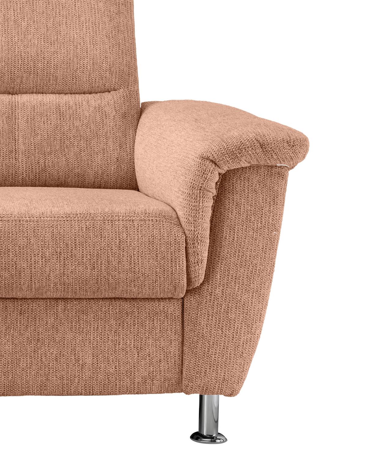 Ecksofa mit Stauraum Parole Koralle Chenille - Chromfarben/Koralle, MODERN, Textil (165/231cm) - Livetastic