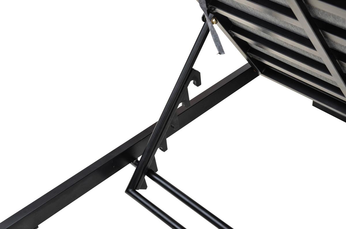 Sonnenliege Victoria - Anthrazit/Grau, MODERN, Holz/Kunststoff (75/38/200cm) - Beldano