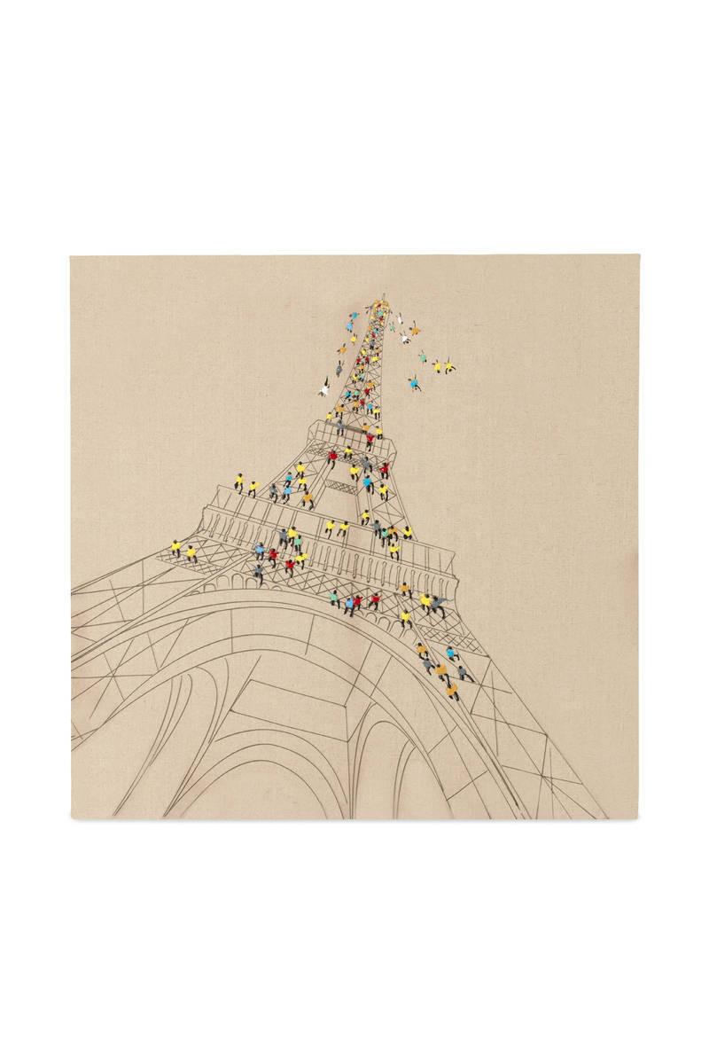 Leinwandbild Trip to Paris Multicolor 80x80 cm