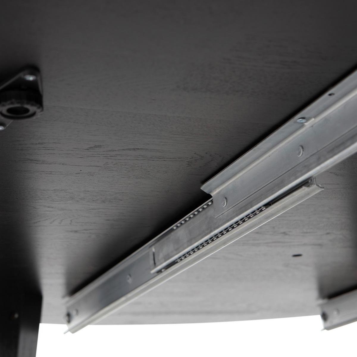 Esstisch Lange Jan Schwarz L: 120-200cm - Schwarz, Design, Holz (120-200/120/75cm) - Livetastic