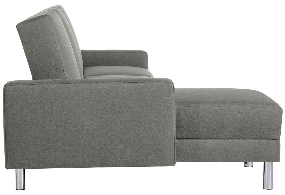 Ecksofa mit Schlaffunktion Just Fashion Hellgrau - Chromfarben/Hellgrau, KONVENTIONELL, Textil (152/230cm) - Max Winzer