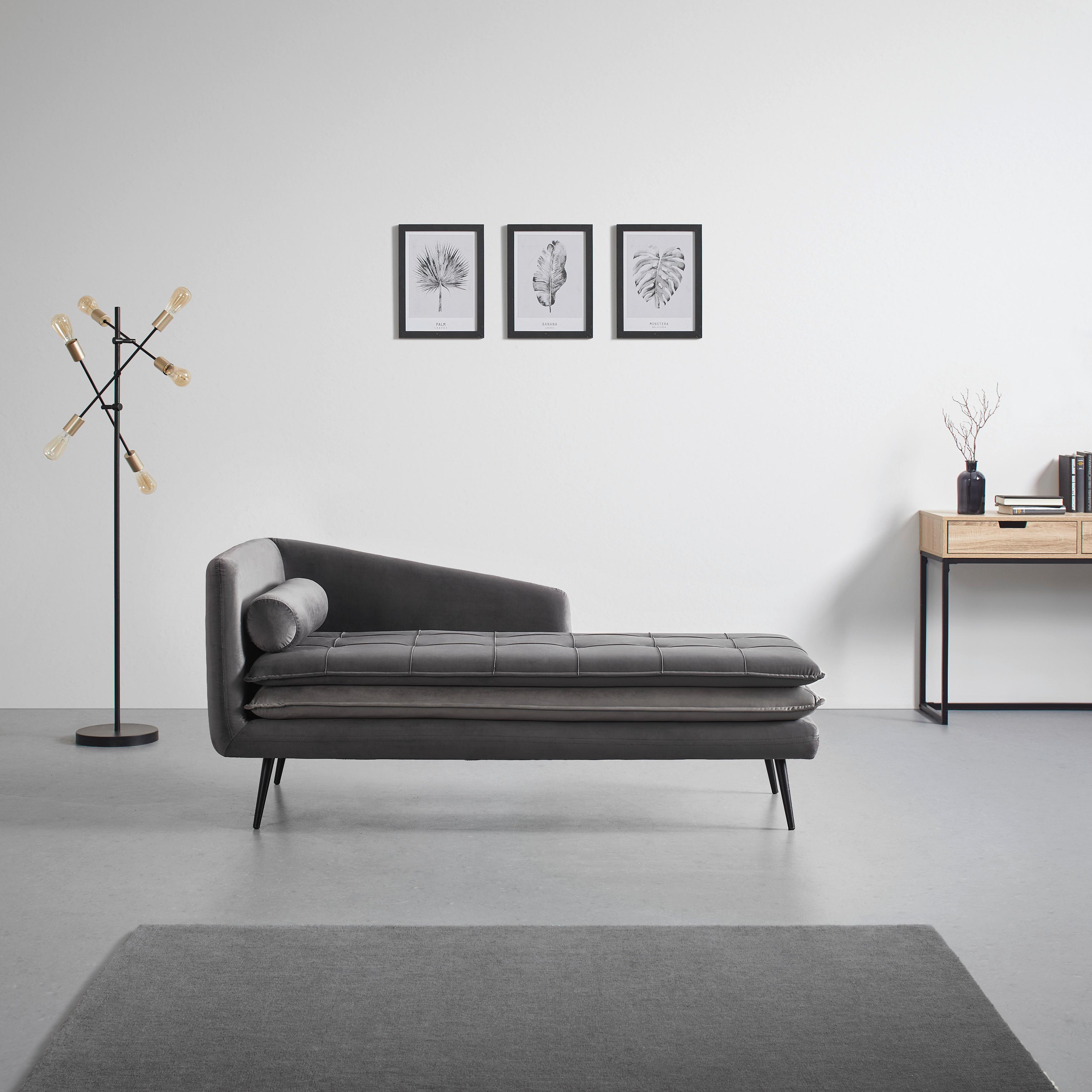Stylová Pohovka Emilia Šedá - šedá/černá, Moderní, kov/dřevo (162/73/75cm) - Bessagi Home
