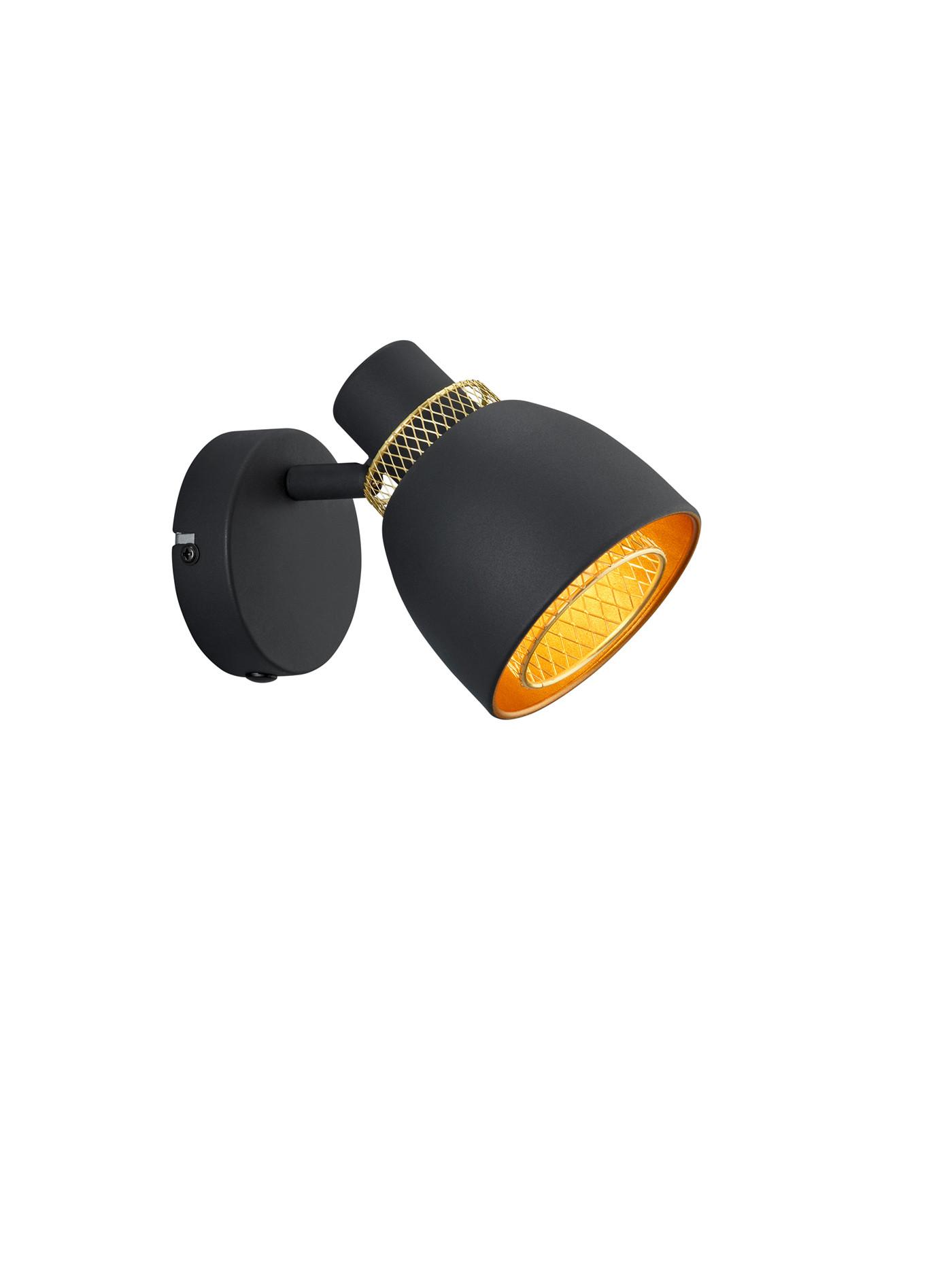 Strahler R80811032 1erspot Punch - Goldfarben/Schwarz, Design, Metall (14/10/17cm)